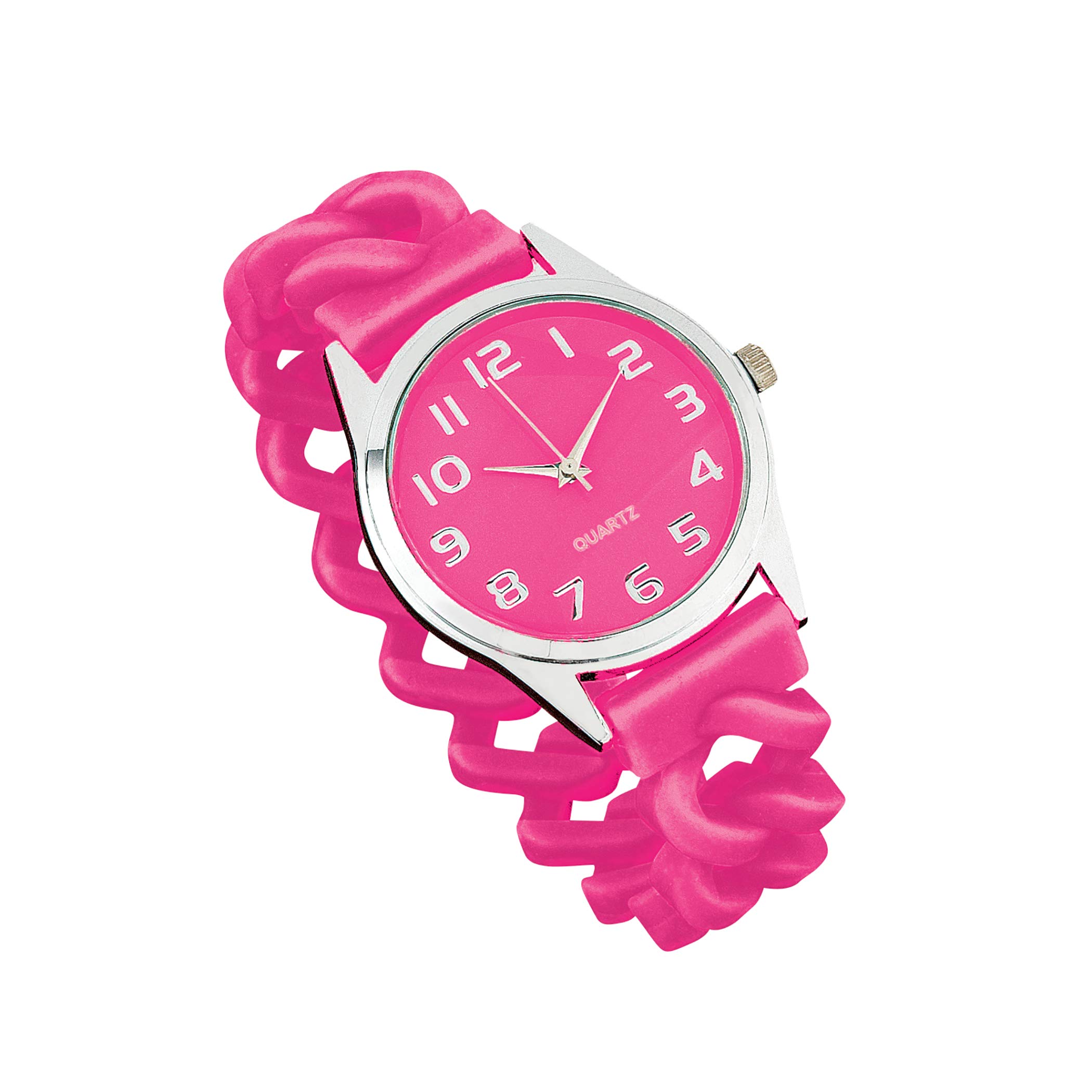 Easy to Read Silicone Stretch Band Watch for Women - Hot Pink | Comfortable & Stylish Wristwatch for Everyday Wear, Fitness & Outdoor Activities