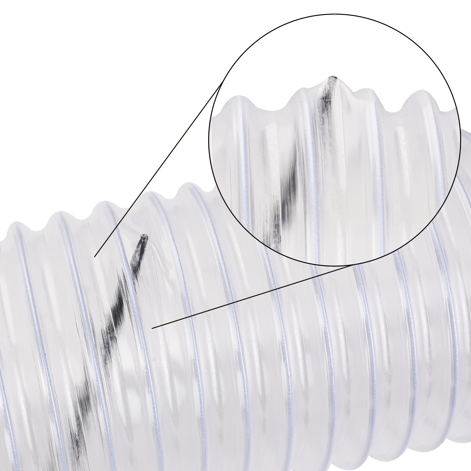 WYNNsky 4 Inch PVC Dust Collection Hose - 10ft Flexible Vacuum Hose for Woodworking Tools | Dust Extraction for Table Saws, Sanders & Workshop Cleanup