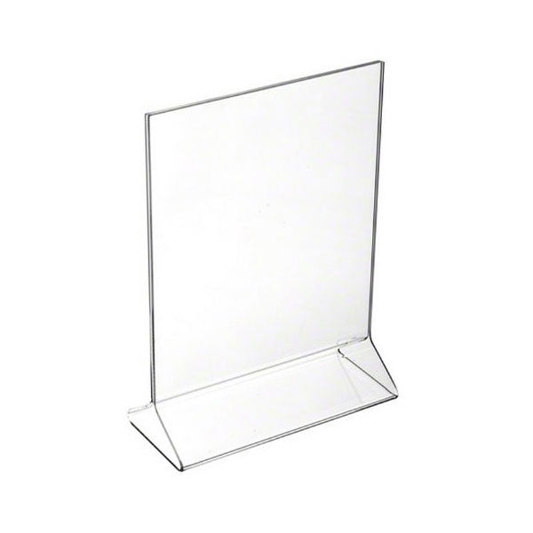 5 x 7 Acrylic Table Tent Card Holder - Clear Restaurant Menu Stand for Wedding, Conference & Business Events - Durable Display Stand for Signage & Promotions