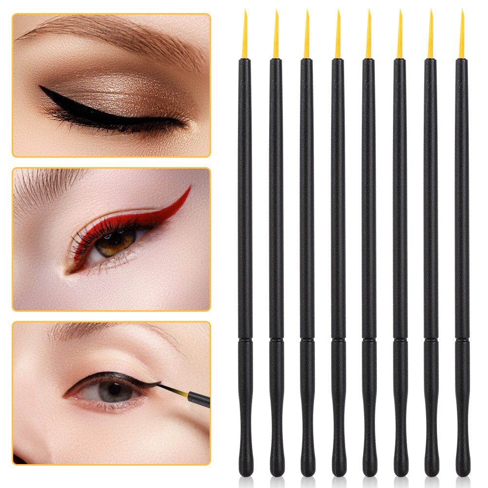 100pcs Disposable Eyeliner Brushes - Ultra Thin Precision Liquid Eyeliner Brush Wands for Flawless Makeup Application | Perfect for Professional Salon Use & Home Makeup Kits | Soft & Hard Head Options for Eyeliners, Eyeshadows & Cosmetic Tools