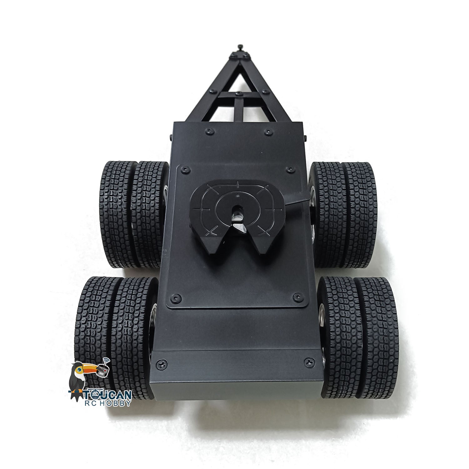 1/14 Scale Metal RC Truck Trailer with 2 Axles & Fifth Wheel Traction - Compatible with LESU Remote Control Construction Vehicles - DIY Hobby Model for Off-Road Simulation & Construction Play Scenes