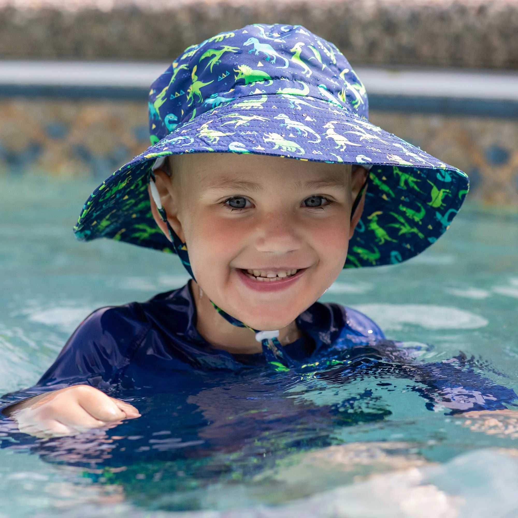 Jan & Jul Dinoland Aqua Dry Bucket Hat for Kids - UPF 50+ Sun Protection, Quick-Dry & Lightweight - Perfect for Beach, Swimming & Outdoor Adventures