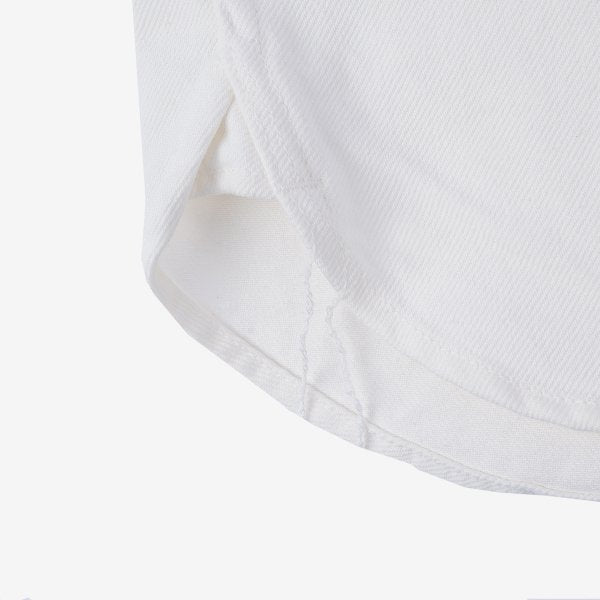 Iron Heart IHSH-391 Heavyweight 13.5oz Denim Work Shirt for Men - Classic White Cotton Shirt for Workwear, Outdoor & Casual Style
