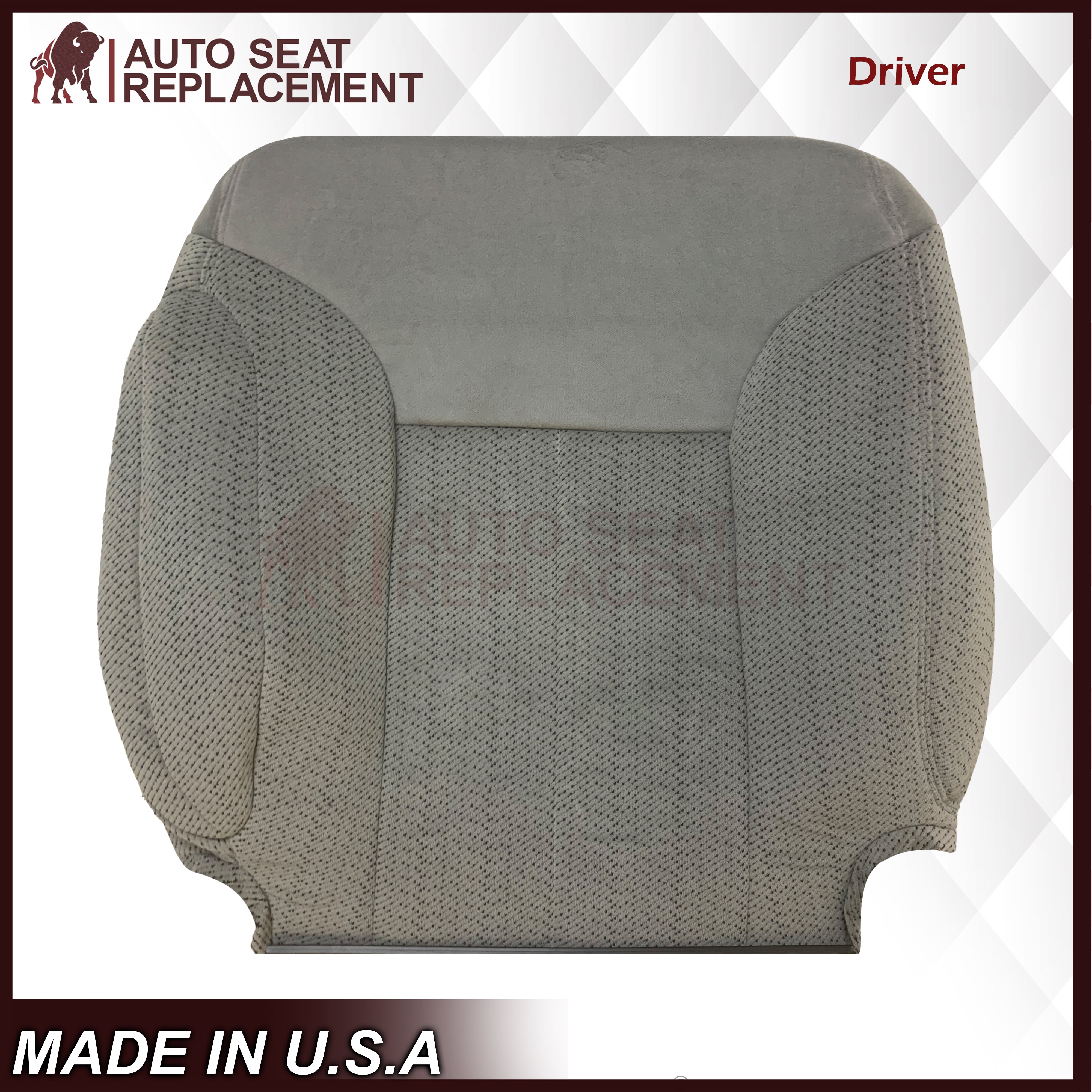 1995-1999 Chevy Silverado Tahoe & Suburban Gray Cloth Front Seat Covers - Pewter Gray | Durable Replacement Seat Covers for Trucks & SUVs | Perfect for Restoration & Customization