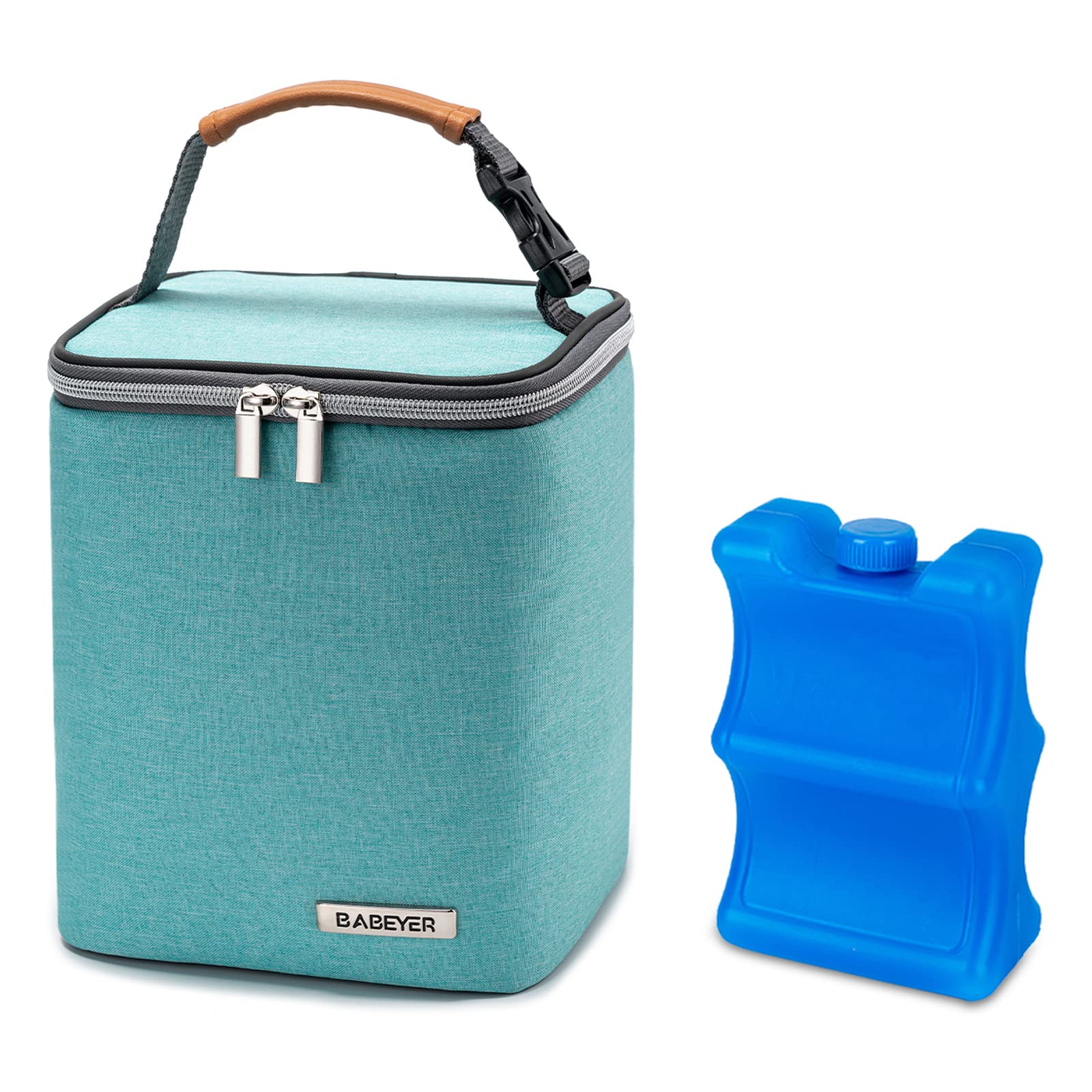 Premium Insulated Breast Milk Cooler Bag with 4 Ice Packs - Fits 9oz Baby Bottles for Nursing Moms & Daycare - Leakproof & Temperature Control - Perfect for Travel, Work & Outdoor Activities (Aqua Blue)