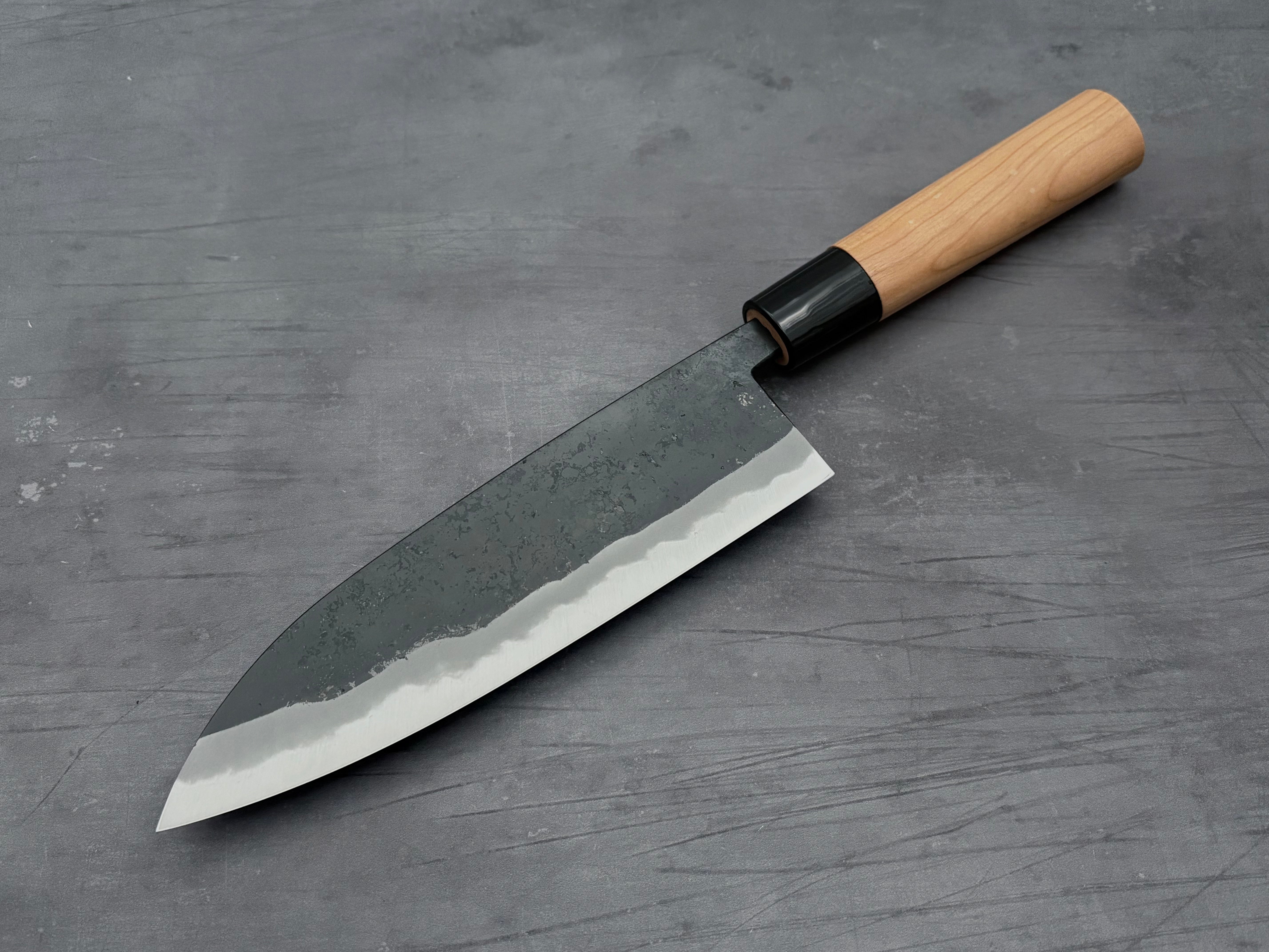 Premium Yukihiro Sakai Hinokuni White #1 Santoku Knife - Japanese High-Carbon Steel Blade for Professional Chefs & Home Cooking - Perfect for Slicing, Dicing & Mincing Vegetables, Meat & Fish