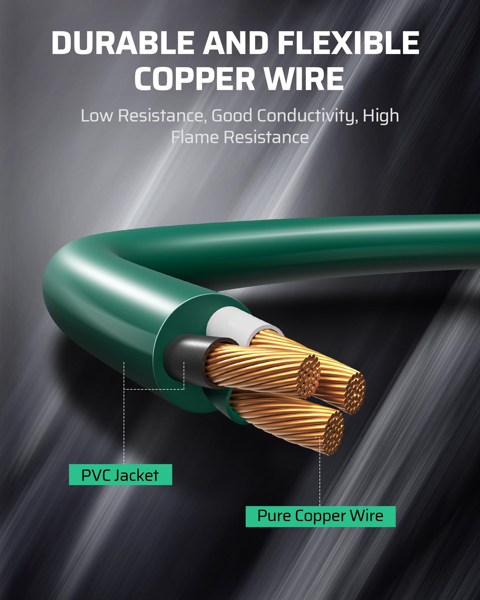 DEWENWILS 25 FT Green Outdoor Extension Cord Splitter - Weatherproof 16/3 SJTW Power Cable for Christmas Lights, Halloween Decorations & Landscape Lighting - ETL Certified (2-Pack) - Perfect for Holiday Displays, Garden Parties & Outdoor Events