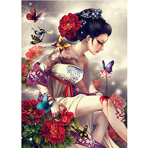 FCWVIP 500-Piece Geisha Wooden Jigsaw Puzzle - Japanese Kimono Beauty Art for Adults & Kids, Family Game Night & Home Decor | Perfect for Stress Relief, Brain Training & Wall Art Display