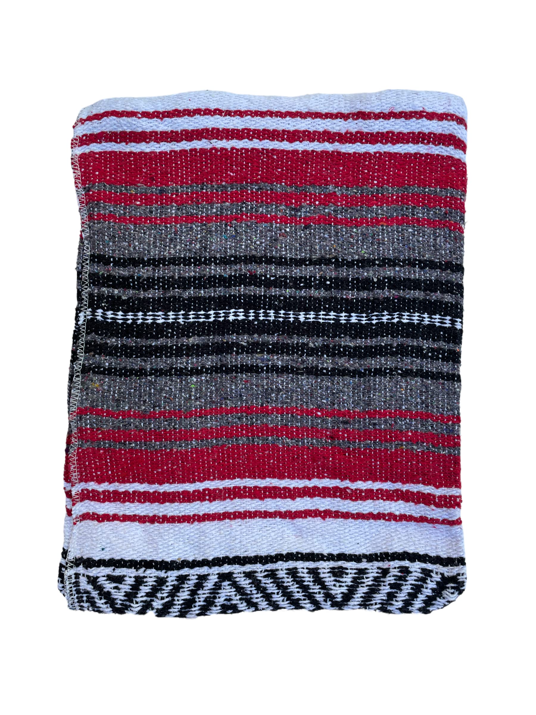 Authentic Mexican Baja Blanket - Soft Falsa Yoga, Beach, Camping & Picnic Blanket - Versatile Throw for Car, Home & Outdoor Use (Red) | Perfect for Beach Days, Camping Trips & Cozy Home Decor