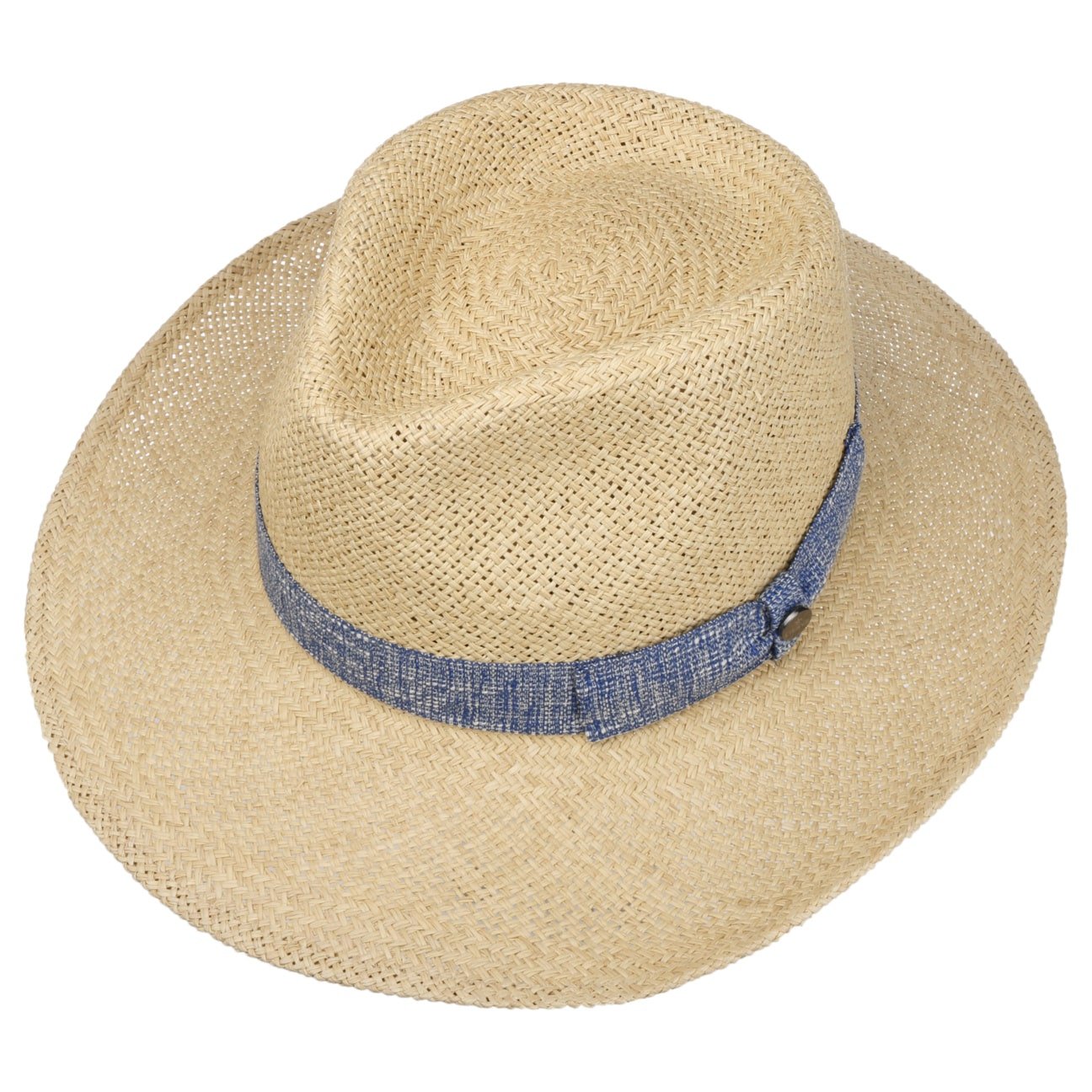 Lierys Blue Band Western Straw Hat - Cowboy Hat for Men & Women - Sun Protection, Fashionable Summer Hat for Outdoor, Rodeo, Beach, and Country Events