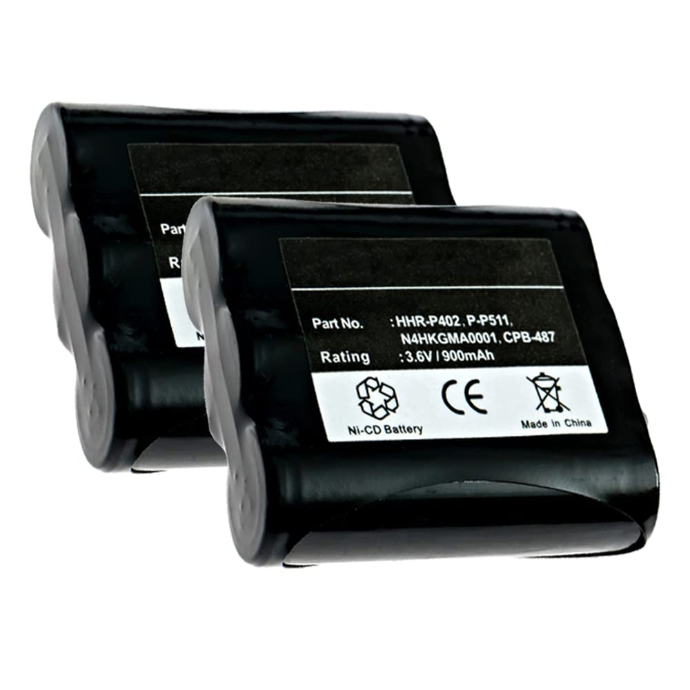 Empire Cordless Phone Batteries for Panasonic KX-TG5100M - 2 Pack Ni-CD 3.6V 900mAh High Capacity Replacement Batteries - Perfect for Home & Office Cordless Phones