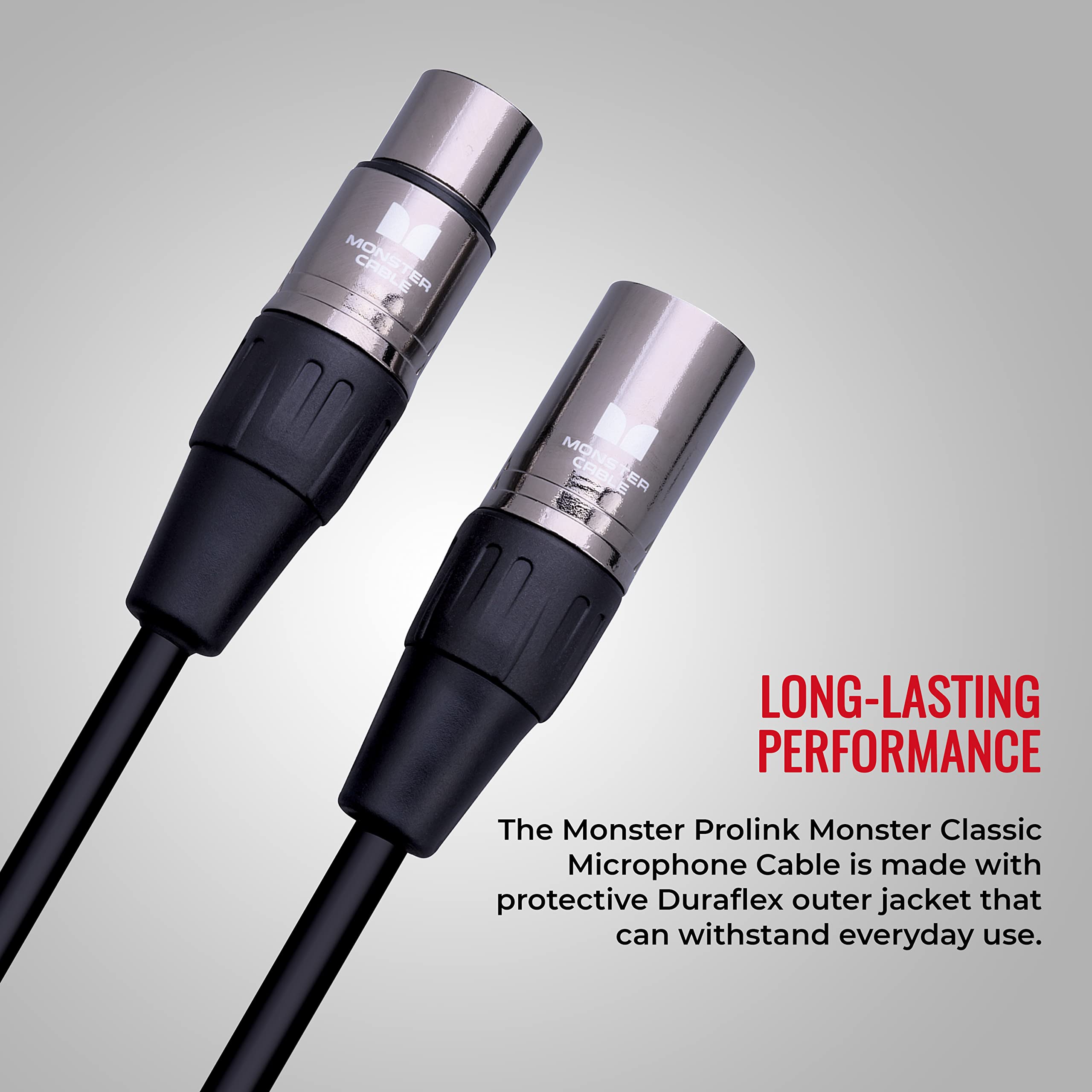 Monster Prolink Classic XLR Microphone Cable - 50ft Silver Contact, MultiTwist Construction, 95% Copper Braided Shield - Perfect for Studio Recording, Live Performances & Professional Audio Setups