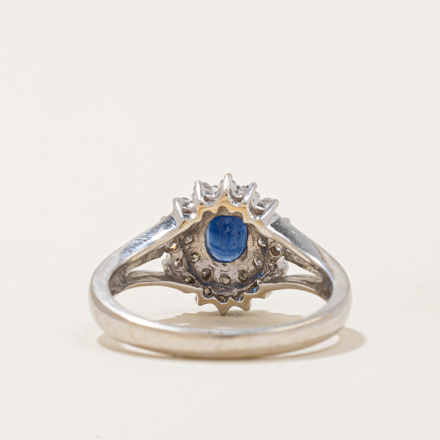 Exquisite 0.50ct Sapphire & Diamond Halo Engagement Ring (0.27ctw Diamonds) - Size 6.5 - Perfect for Proposals, Anniversaries & Special Occasions