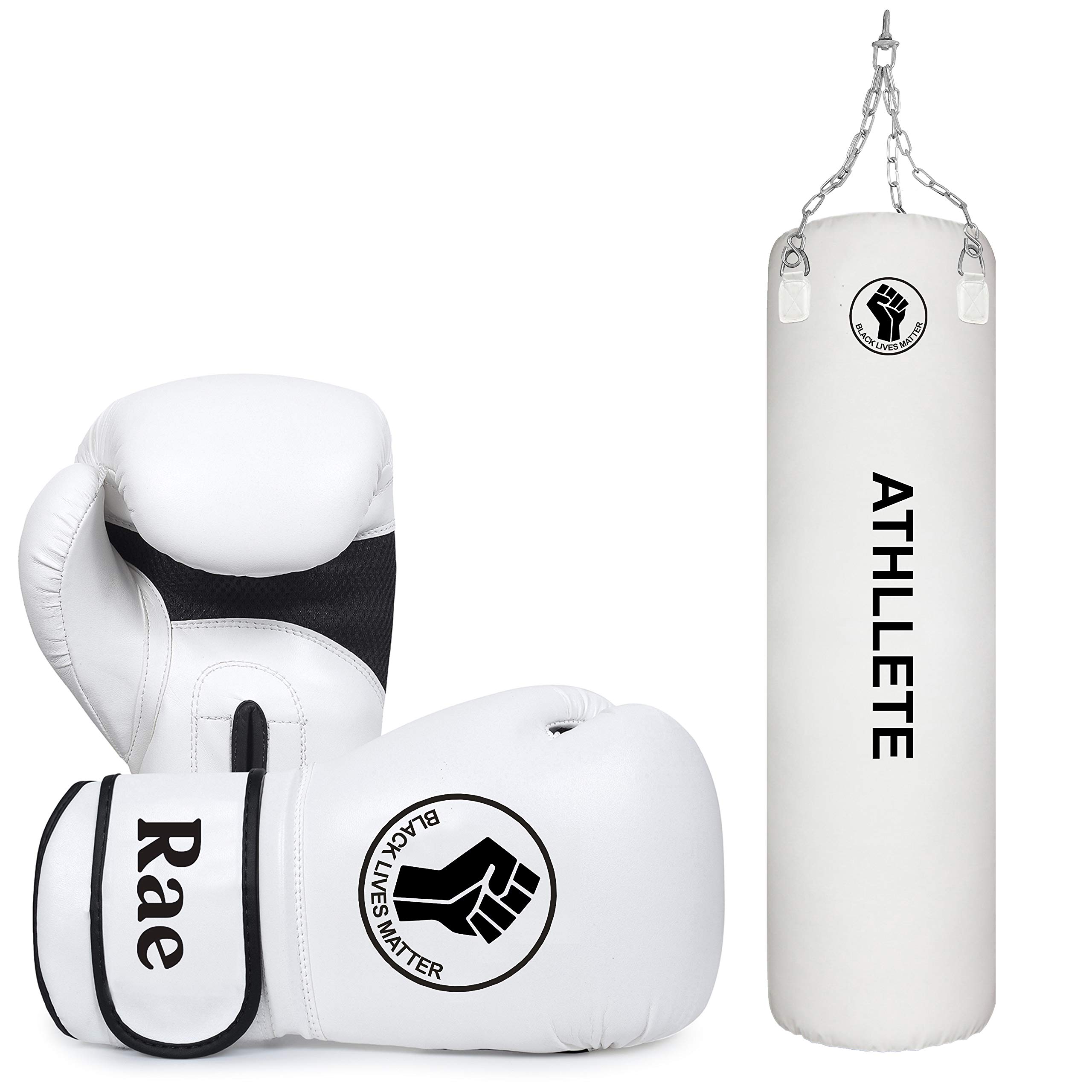 Professional Boxing Training Set - Heavy Punching Bag (Unfilled) & Boxing Gloves for Boxing, Kickboxing, MMA, Muay Thai | Heavy Bag Sparring & Fighting Equipment with Hanging Chain | Perfect for Home Gym, Boxing Training & Martial Arts Practice