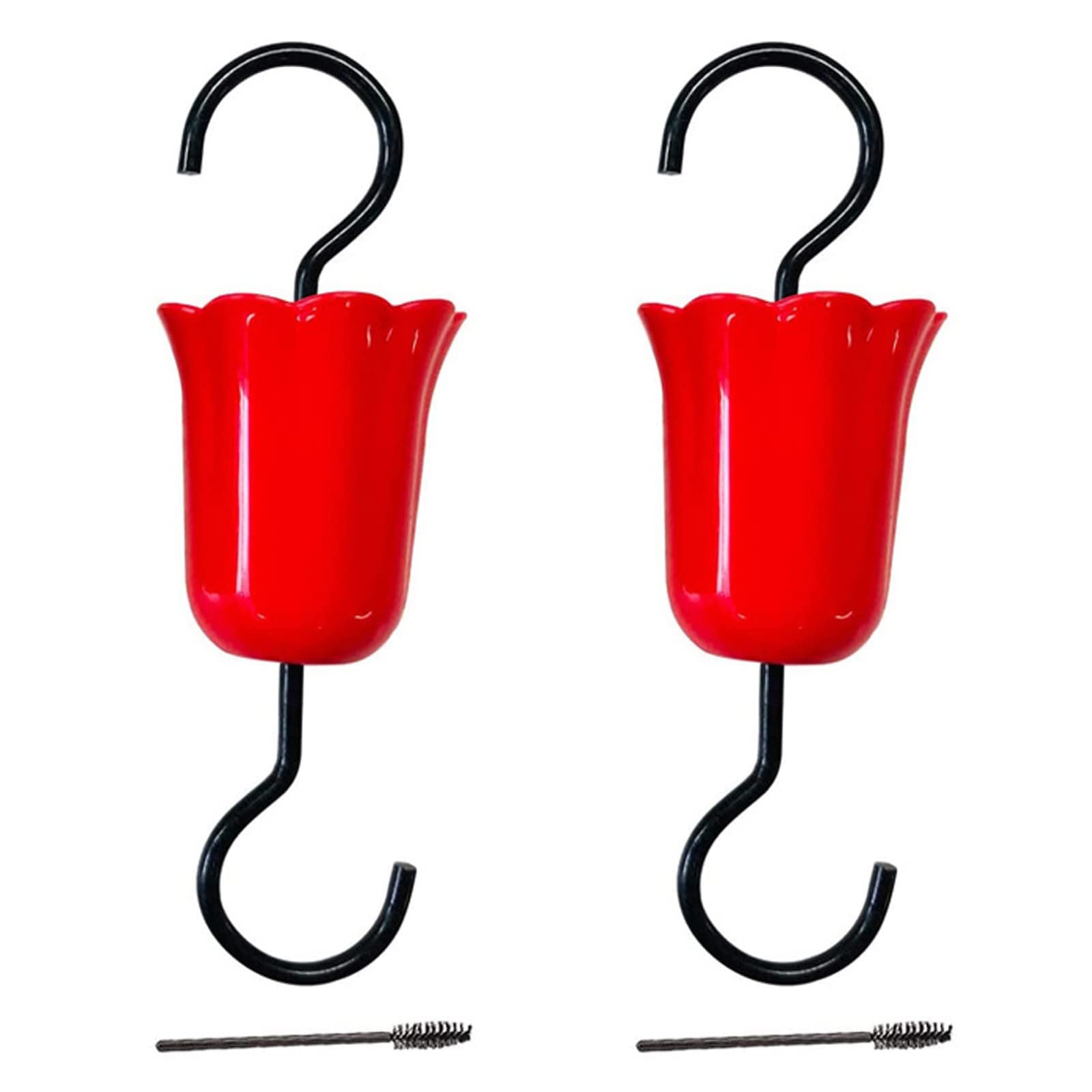 2 Pack Hummingbird Feeder Hooks with 2 Cleaning Brushes & Ant Moat - Durable Accessories for Hummingbird Feeders - Perfect for Outdoor Garden, Patio and Backyard Bird Watching