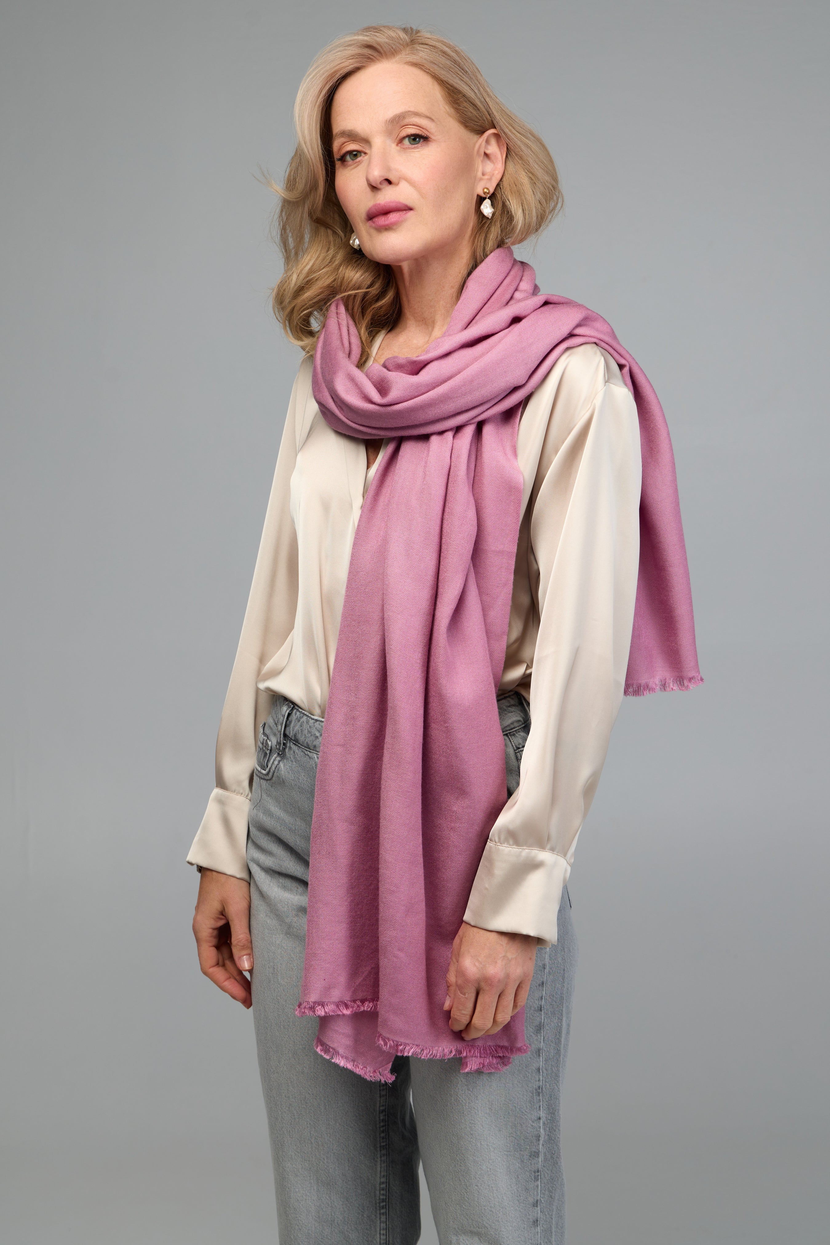 Luxury Cashmere Silk Scarf for Women - Soft Winter Wrap Shawl - Perfect for Office, Travel & Special Occasions
