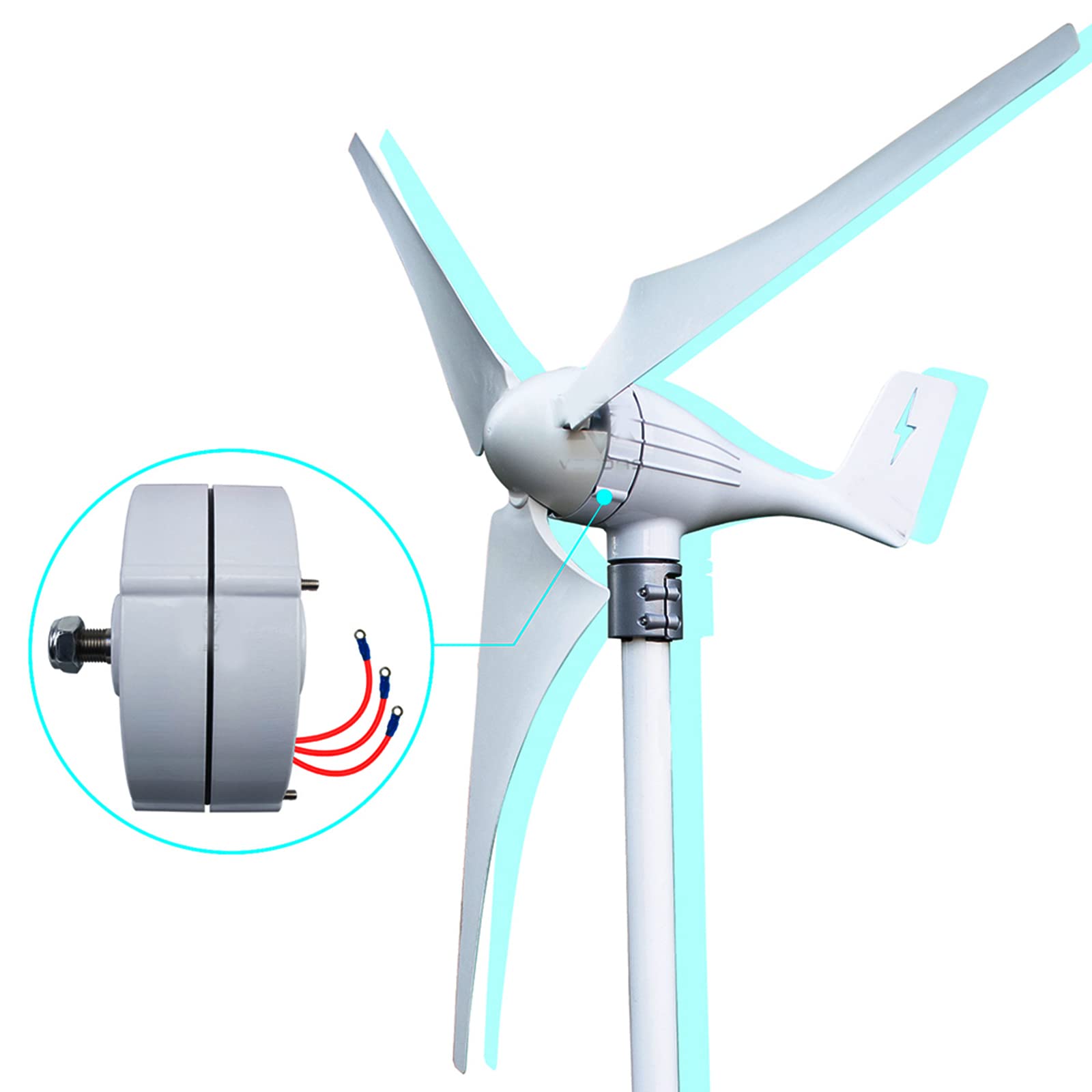 4500W Small Permanent Magnet Generator - 12V 24V 48V AC Alternator for DIY Horizontal Wind Turbine System | Perfect for Home Wind Power, Off-Grid Energy & Renewable Electricity Projects