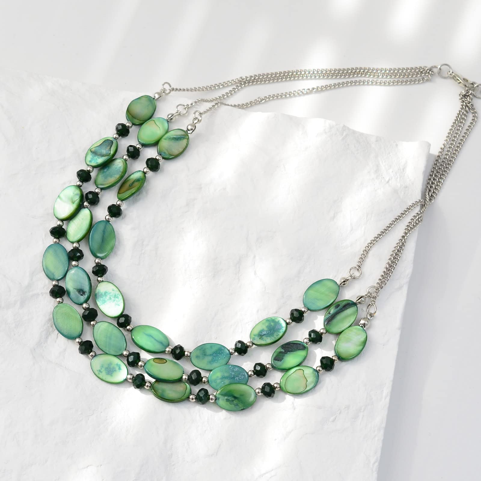 FULU AUTUMN Chunky Layered Beaded Necklace for Women - Multi Strand Statement Jewelry, Fashion Birthday Gift for Mom, Perfect for Parties, Weddings & Everyday Wear