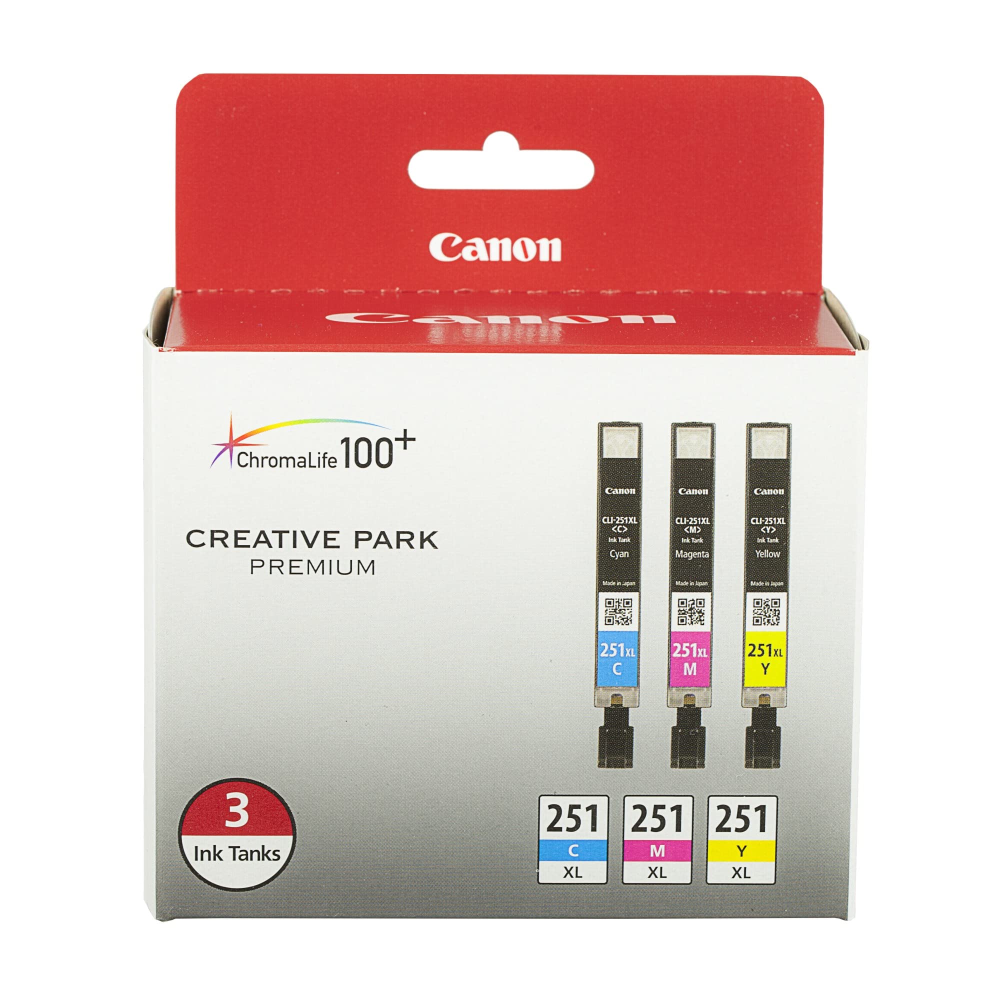 Canon CLI-251XL Ink Cartridge 3-Pack for MG/iP/MX Printers - Home & Office Use