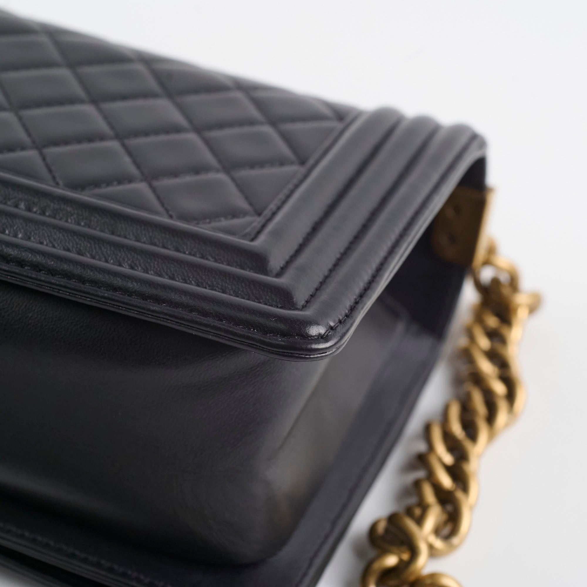 Chanel Old Medium Lambskin Boy Black Series 19 Bag - Luxury Designer Handbag for Women | Perfect for Evening Events, Parties & Special Occasions