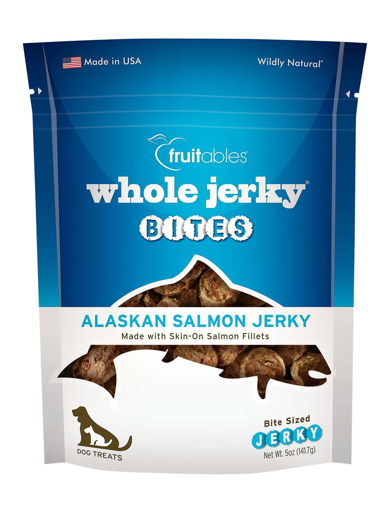 Fruitables Whole Jerky Dog Treats - Alaskan Salmon Flavor, 140g (5oz) | Healthy Natural Snacks for Dogs | Perfect for Training Rewards & Daily Treats