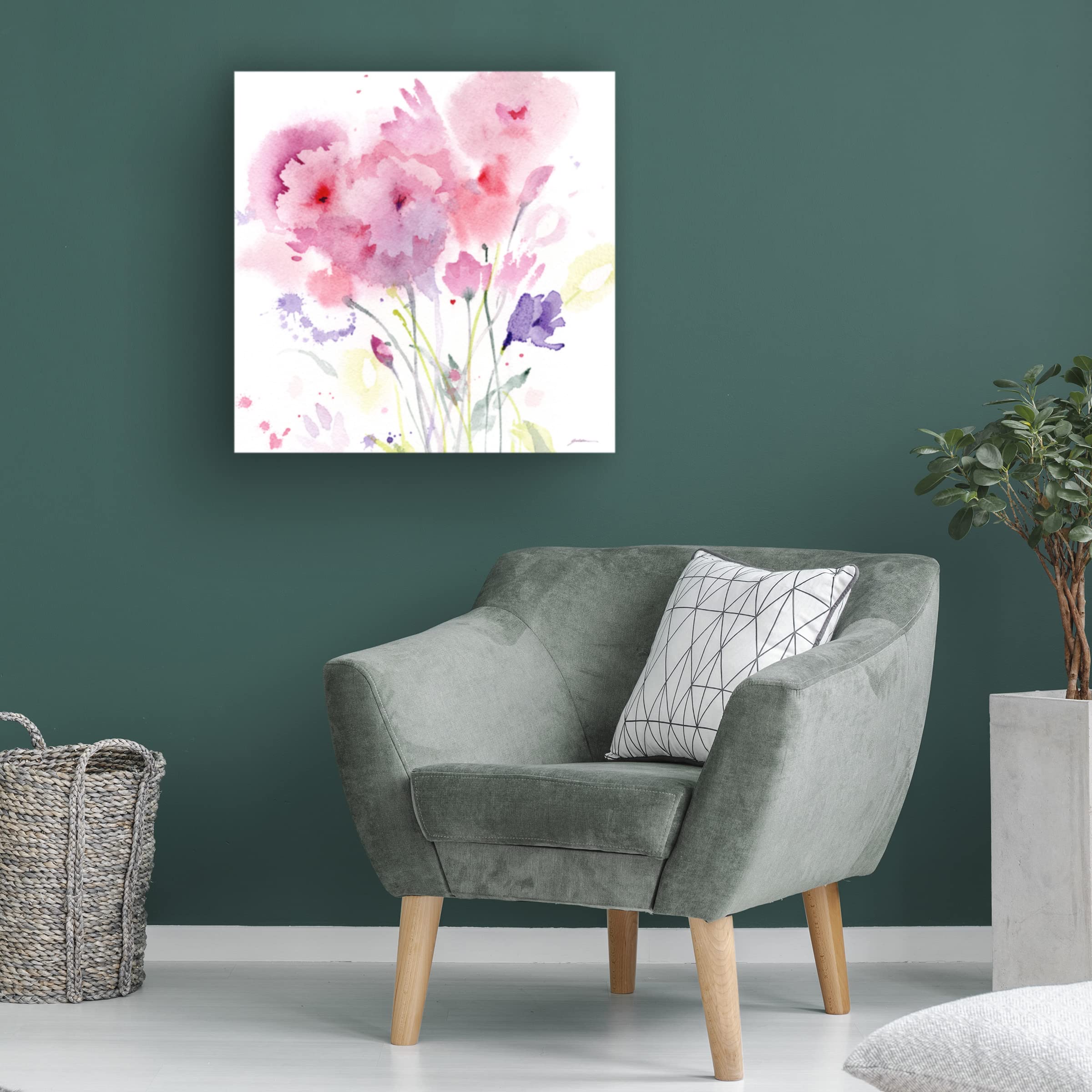 Trademark Fine Art 'Blush Garden' Floral Canvas Wall Art by Sheila Golden - Perfect for Living Room, Bedroom & Office Decor