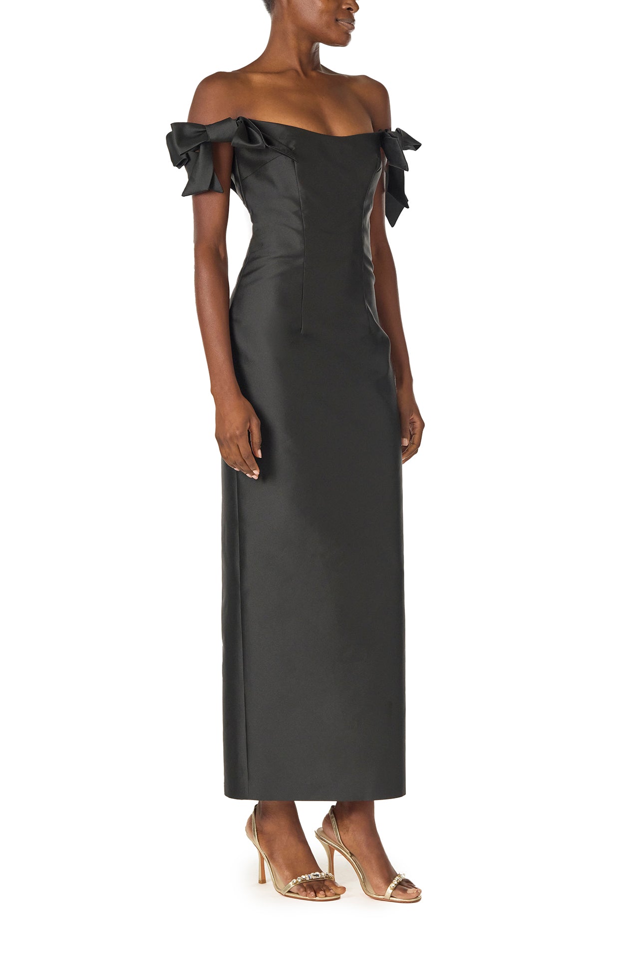 Off the Shoulder Bow Sleeve Sheath Dress - Elegant Women's Formal Evening Gown for Weddings, Parties & Special Occasions
