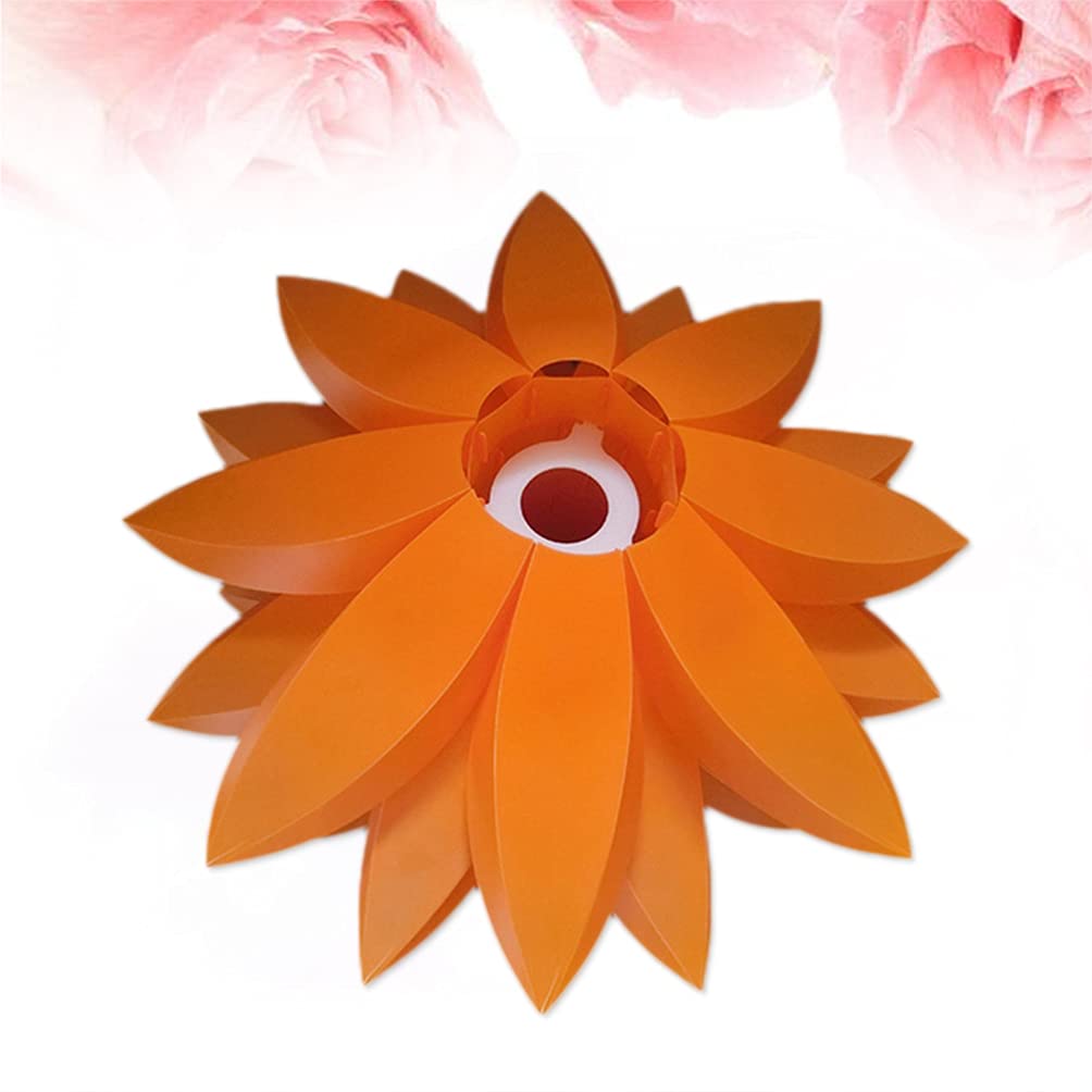 ARTIBETTER Orange Puzzle Pendant Lamp Shade - DIY Jigsaw Lotus Flower Plastic Lampshade Kit for Ceiling & Floor Lights - Perfect for Bedroom, Living Room, and Home Decor
