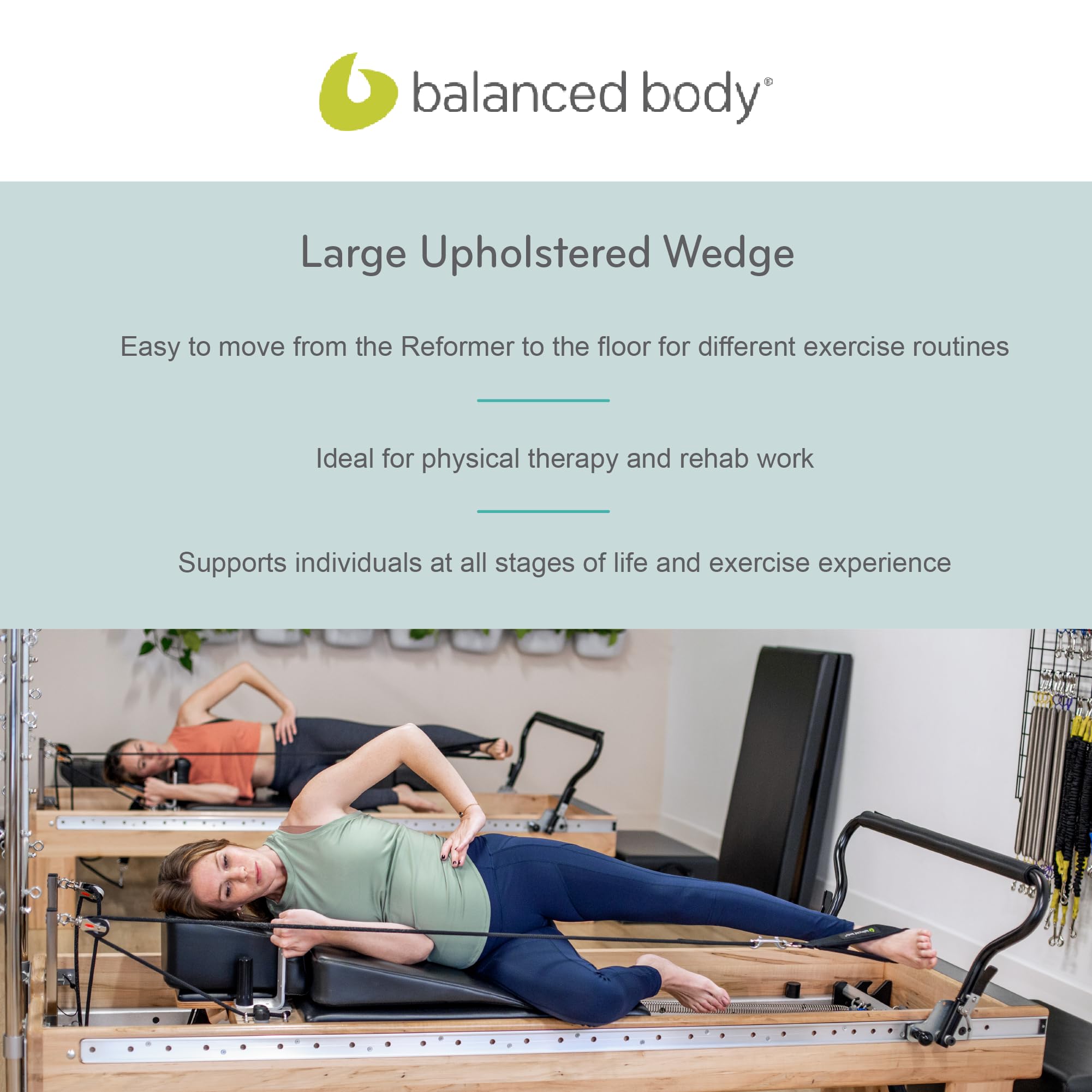 Balanced Body Large Upholstered Wedge - Premium Pilates Reformer & Floor Exercise Equipment for Athletes & Physical Therapy | Perfect for Home Gym, Studio Workouts & Rehabilitation Exercises