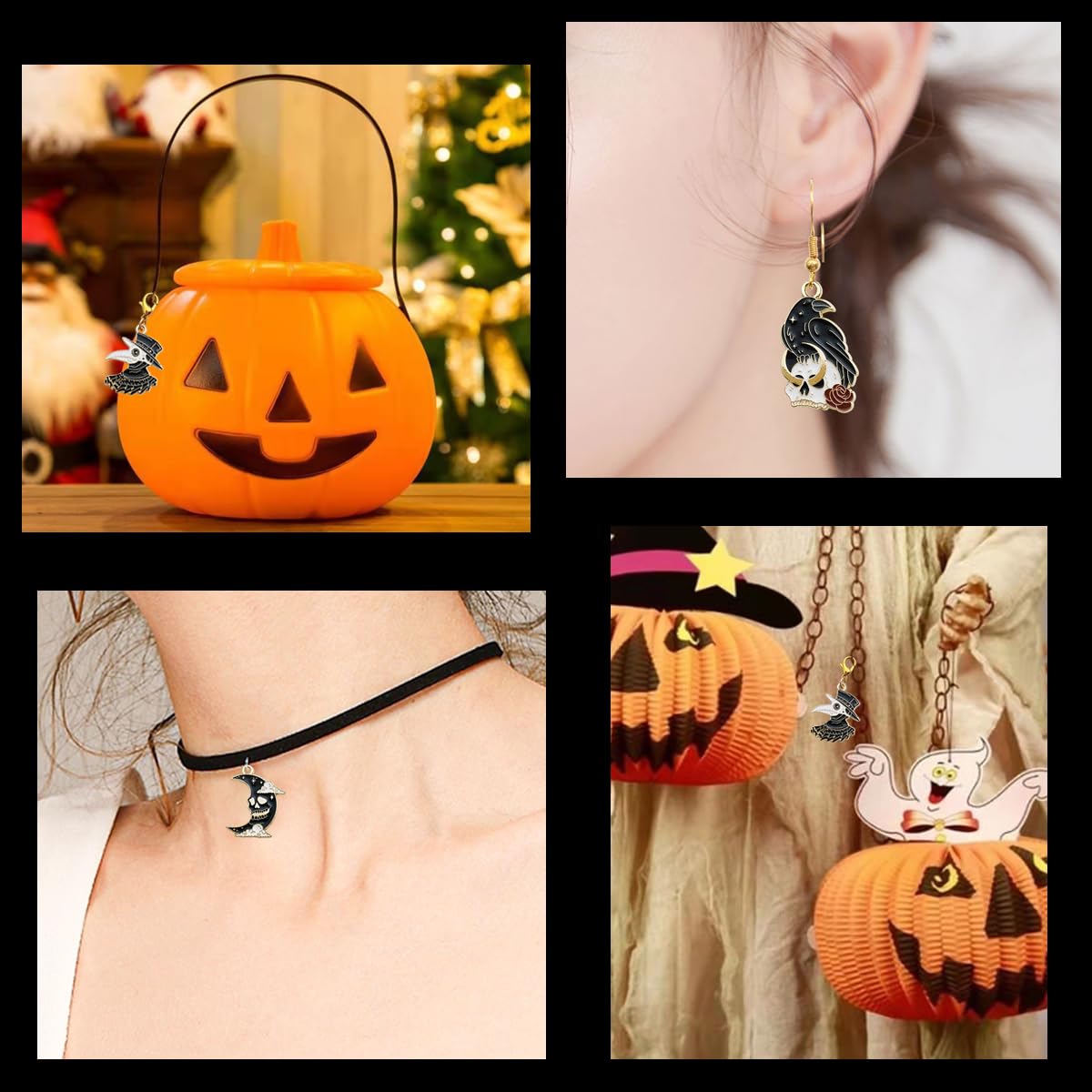 WOCRAFT 16pcs Halloween Black Raven Bird Charms - Jewelry Making Supplies, Dangle Charms for DIY Crafts, Party Decorations - Perfect for Necklaces, Bracelets, Halloween Costume Accessories & Gothic Home Decor (SN363)