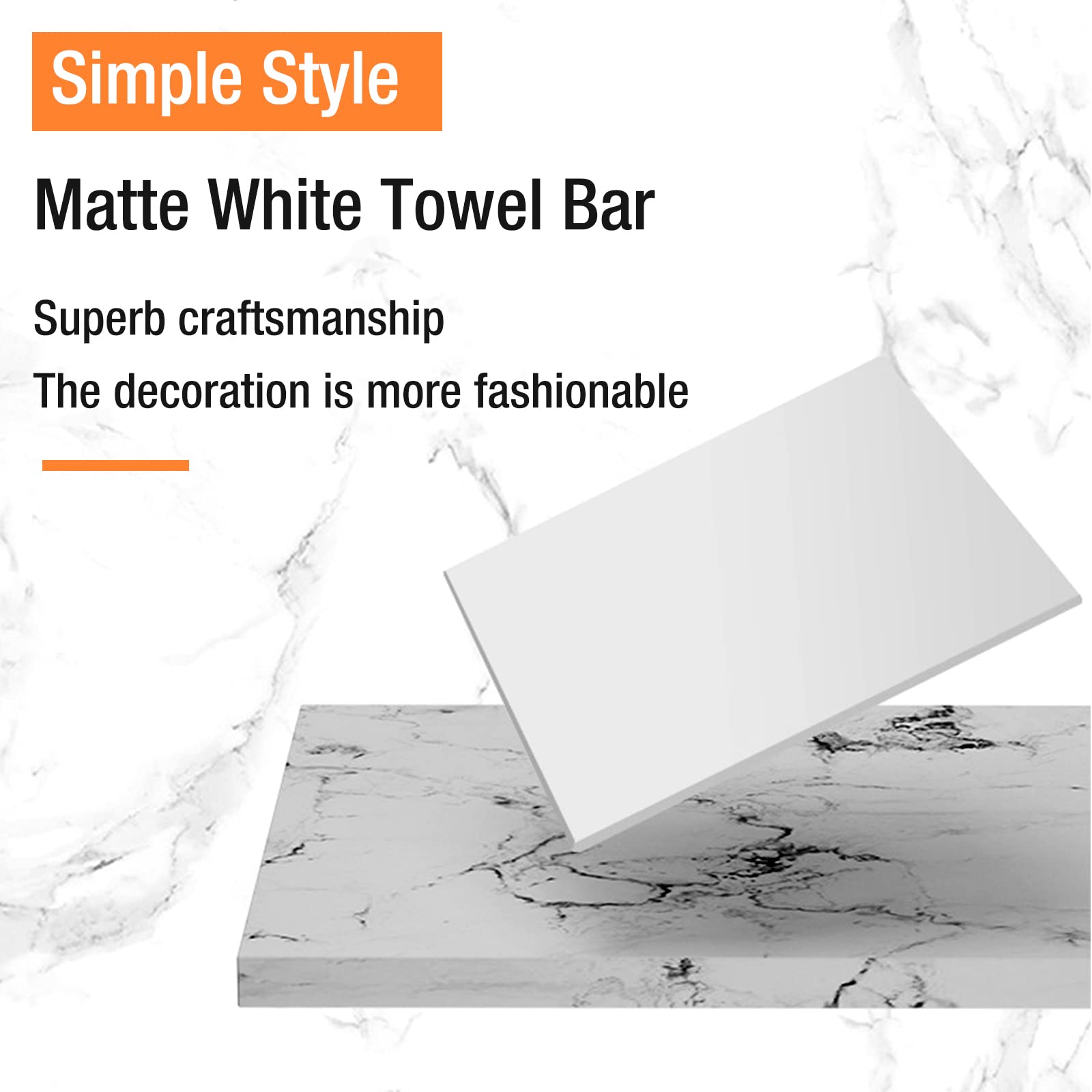 24 Inch Modern Towel Bar - Thick SUS304 Stainless Steel Wall Mounted Towel Rack for Bathroom, Bedroom, Closet & Kitchen - Perfect for Hanging Bath Towels, Hand Towels & Robes