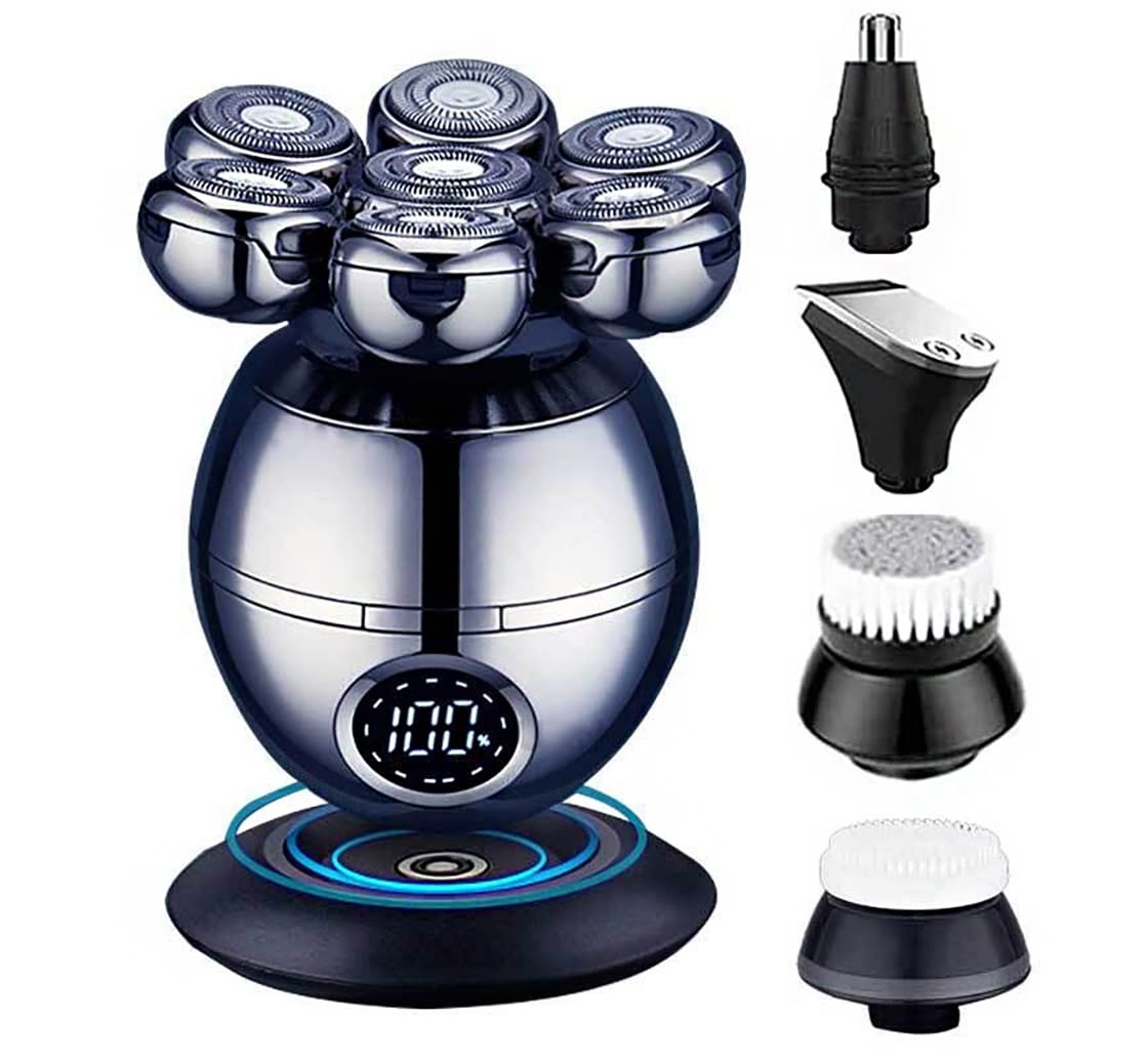 7D Floating Electric Razor for Men - Waterproof Beard Trimmer & Shaver with Portable Base Charging | Perfect for Travel, Gym & Daily Shaving