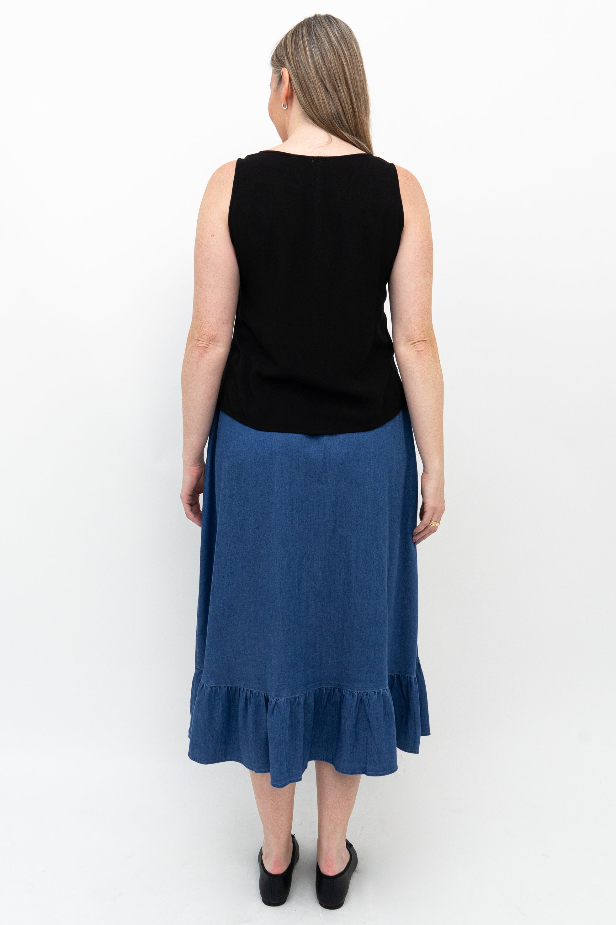 Janet Skirt - Women's Tencel Denim Midi Skirt | Comfortable & Stylish for Casual Wear, Office Outfits & Date Nights