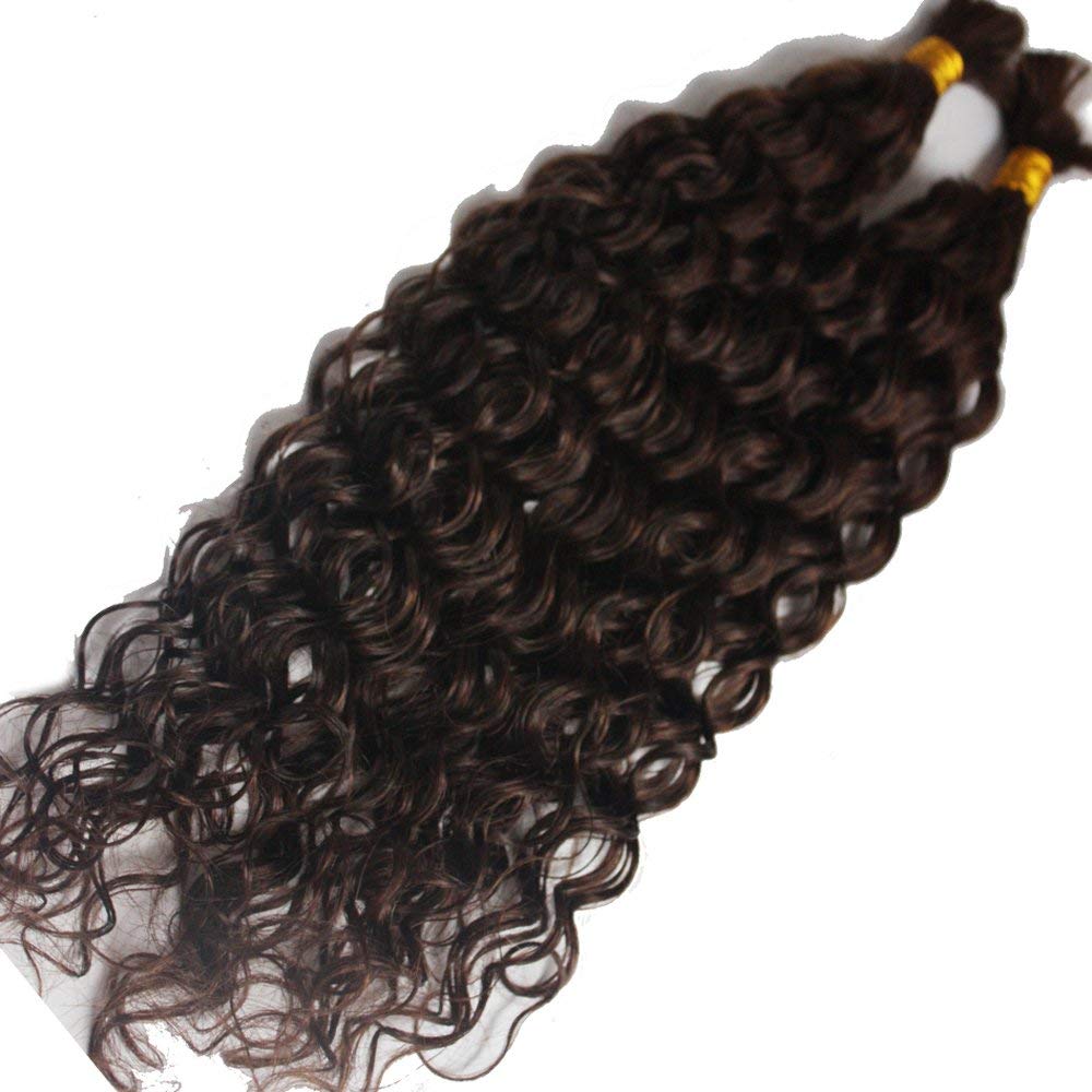 100% Virgin Mongolian Human Hair Extensions - Deep Curly Bulk Hair Weaving for Braiding (2 Bundles, 20inch, Natural Color) | Unprocessed No Weft Human Hair | Perfect for Protective Styles, Weaves & Natural Hair Blending