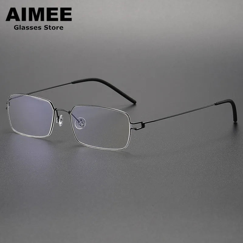 Aimee Women's Full Rim Square Screwless Titanium Eyeglasses 61501 - Lightweight & Durable Glasses for Work, Reading & Fashion