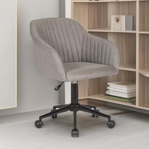 Porthos Home Madison Ergonomic Office Chair - Adjustable Height PU Leather Desk Chair with Mid-Back Support, 360° Swivel & Rolling Wheels - Perfect for Home Office, Study Room & Workspace