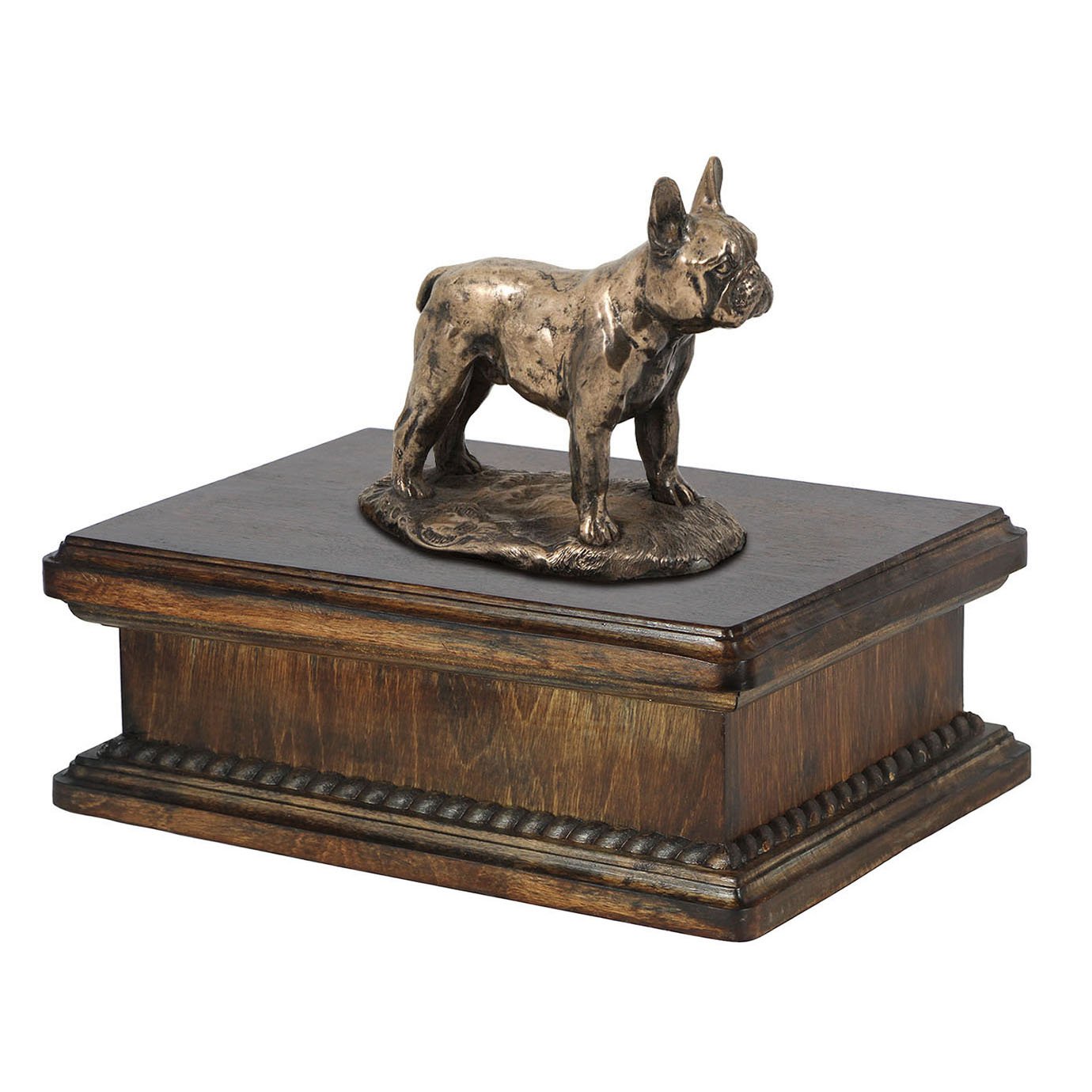 Exclusive French Bulldog Memorial Urn for Dog Ashes with Statue | Handcrafted Pet Cremation Keepsake | Perfect for Home Memorial Display & Pet Loss Comfort