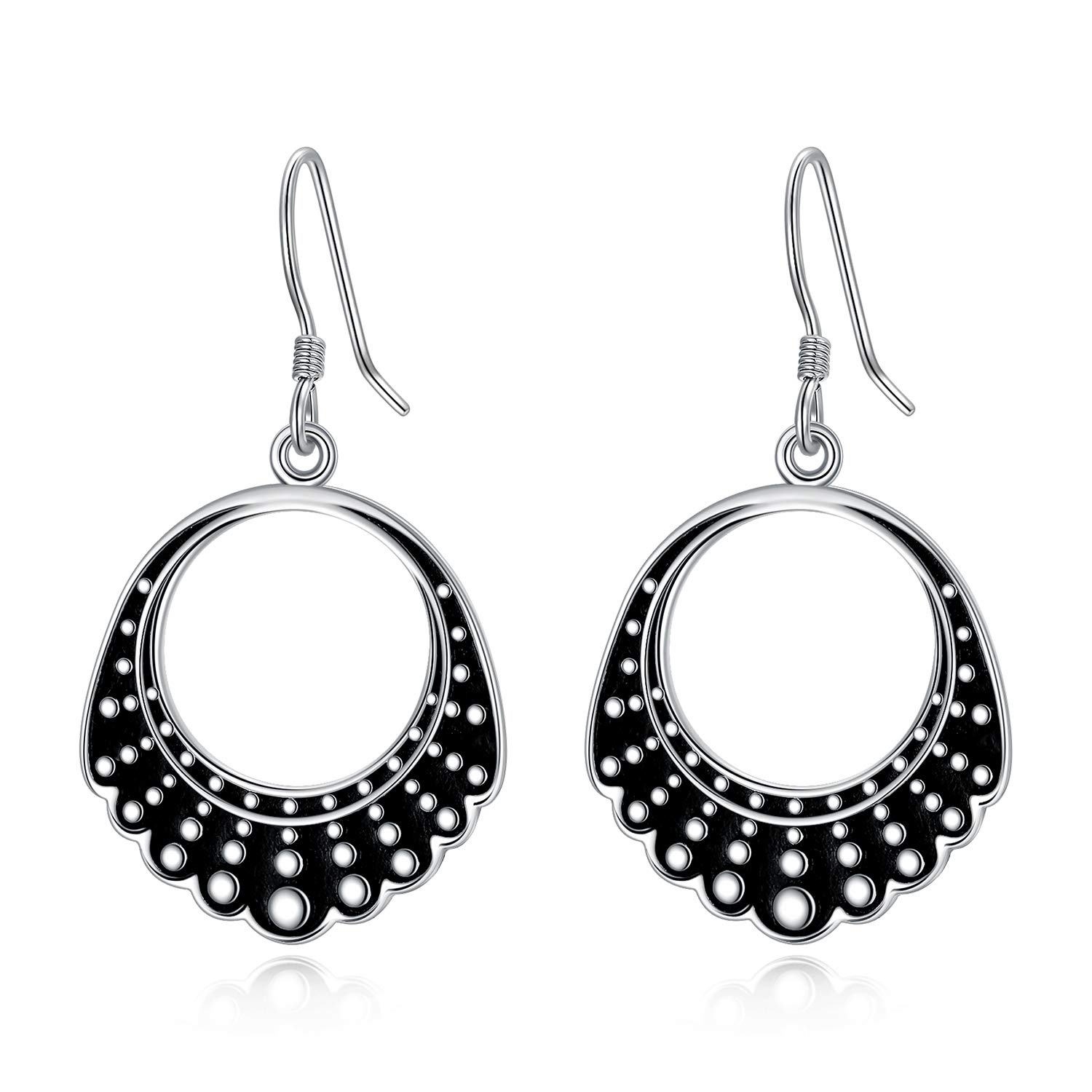 WINNICACA Sterling Silver RBG Dissent Collar Earrings - Dangle Drop Jewelry for Women, Supreme Court Inspired Gifts for Mothers & Ruth Bader Ginsburg Fans - Perfect for Courtroom Style, Feminist Fashion & Special Occasions