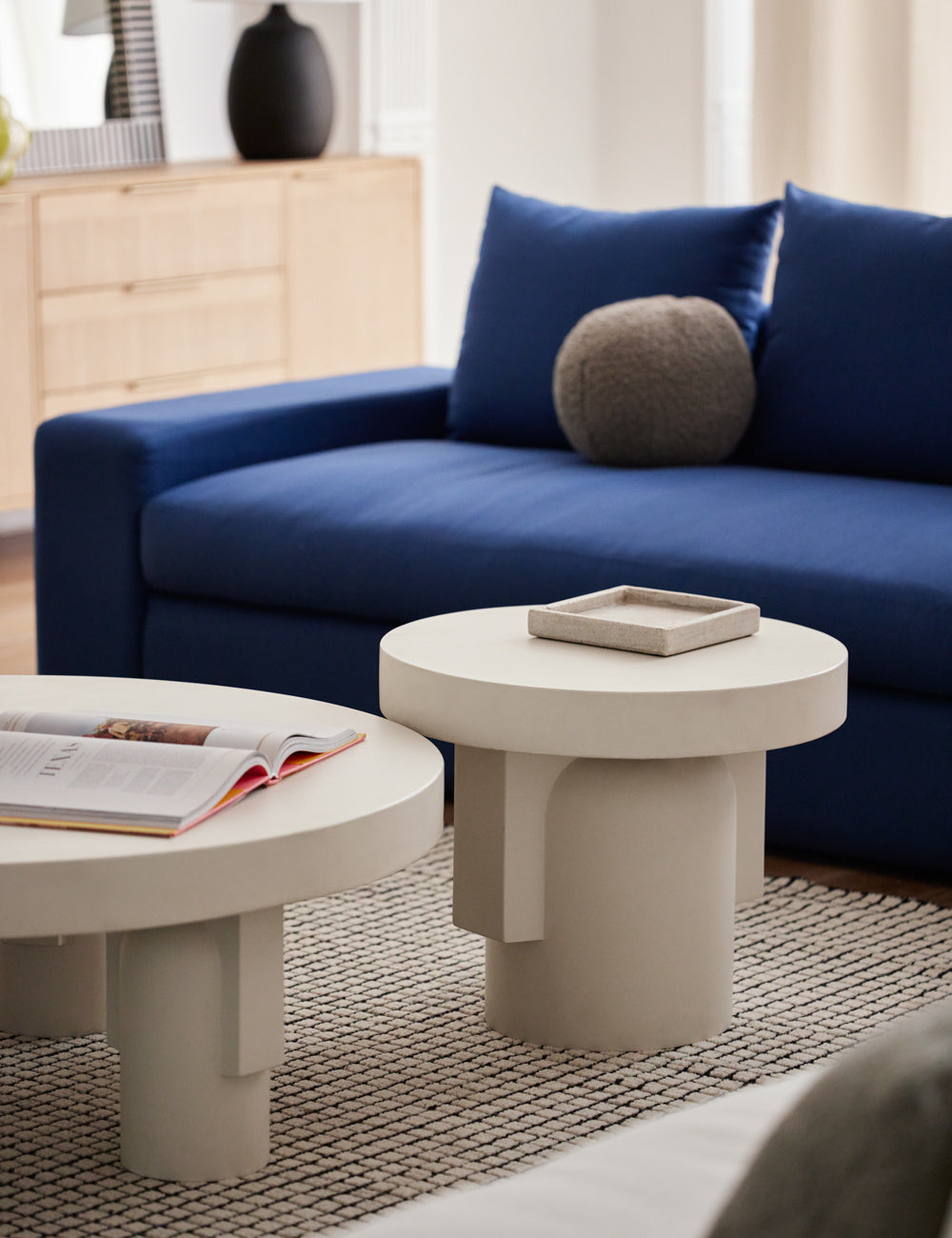 Round Side Table for Indoor & Outdoor Use - Durable & Stylish Accent Table for Patio, Garden, or Living Room Decor