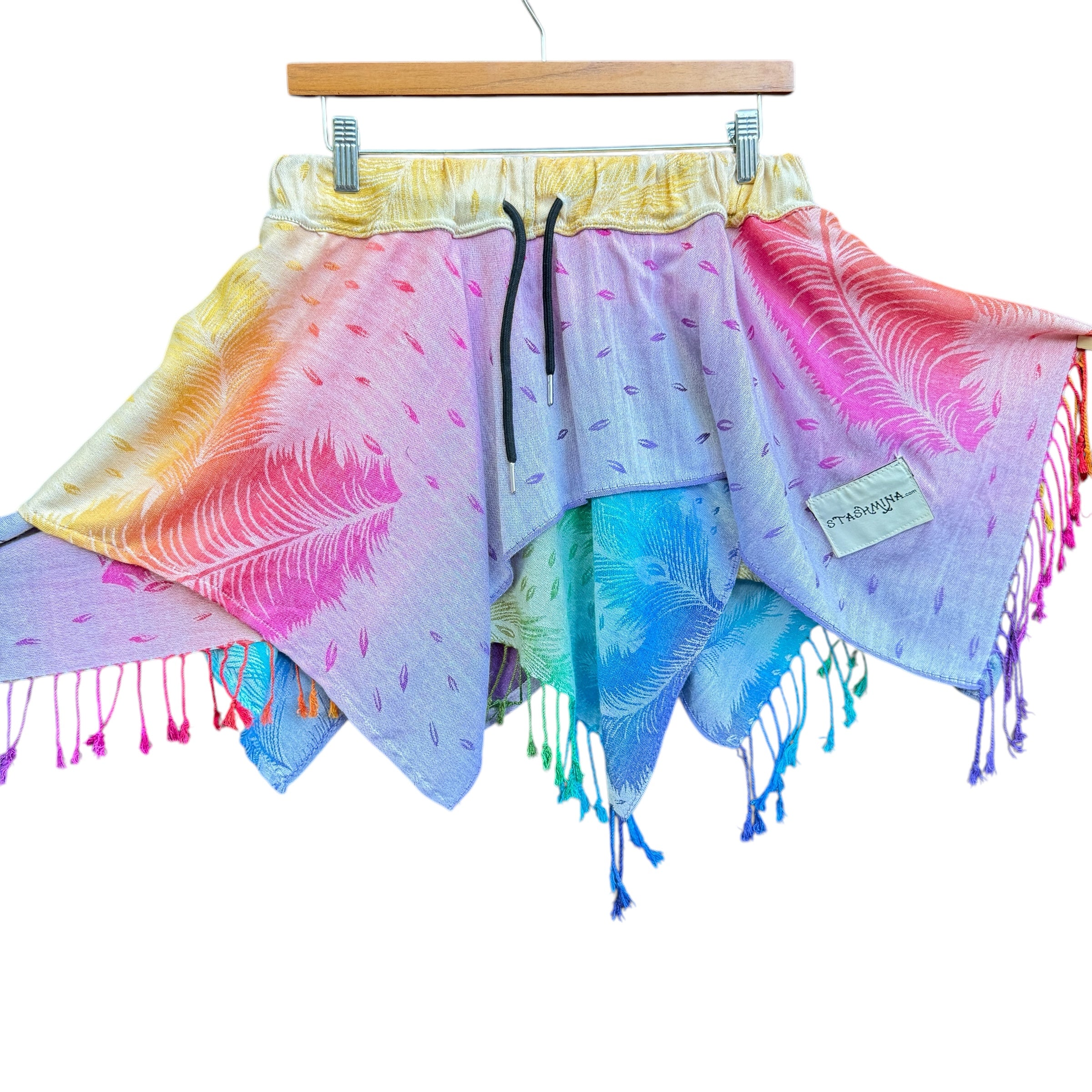 FAIRY PASH SKIRT with Peacock Feathers - Elegant Bohemian Maxi Skirt for Women | Perfect for Festivals, Beach Vacations & Boho Photoshoots