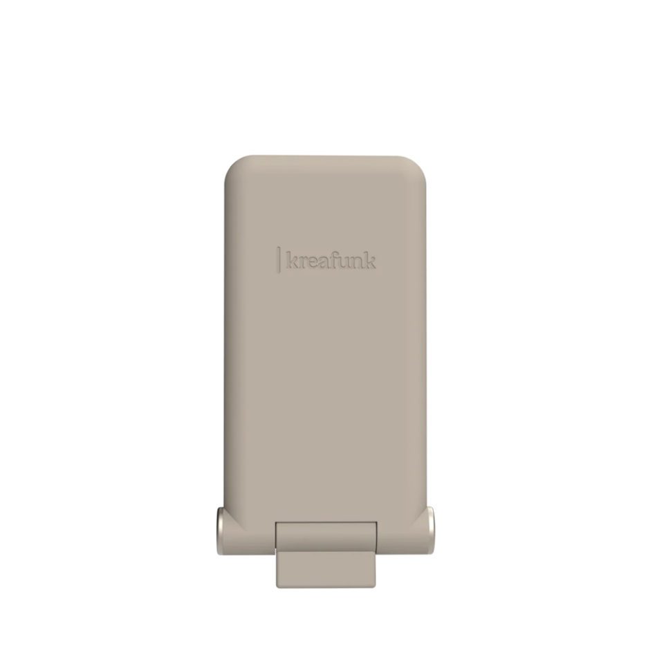 KREAFUNK reCHARGE+ Fast Wireless Charger Stand - 15W Qi-Certified for iPhone, Samsung, AirPods | Ivory Sand | Perfect for Bedside, Office & Travel