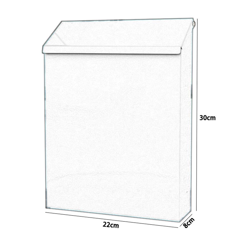 Creative Lockable Wall Mailbox - Outdoor Letter Box with Secure Lock (White/Yellow) - Perfect for Home, Garden, and Apartment Security