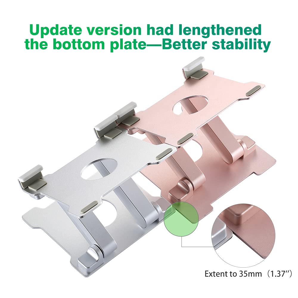 KABCON Adjustable Aluminum Tablet Stand Holder - Eye-Level Desktop Stand for iPad, Microsoft Surface, Samsung Galaxy, Kindle Fire & 10-15 Inch Tablets (Pink) | Perfect for Work, Study, Video Calls & Hands-Free Viewing