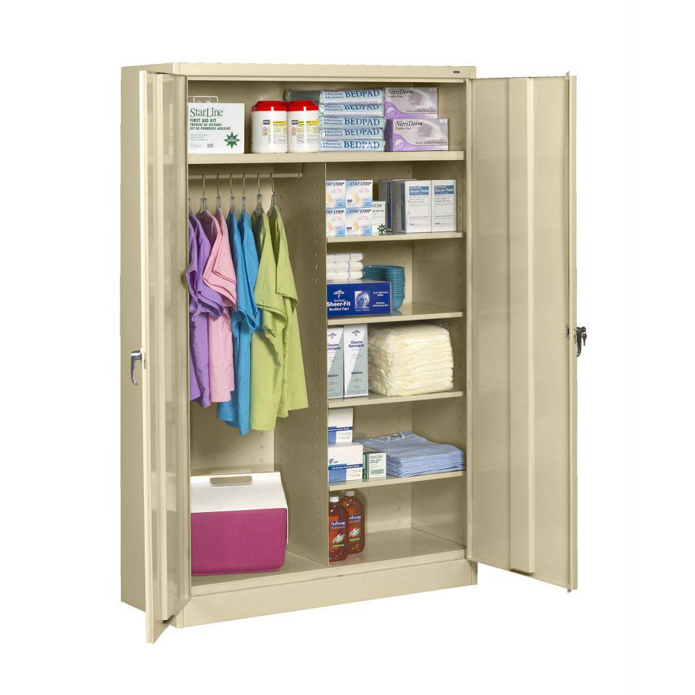 Jumbo Combination Cabinet 48W x 24D x 78H - Unassembled Storage Cabinet for Garage, Basement & Workshop Organization