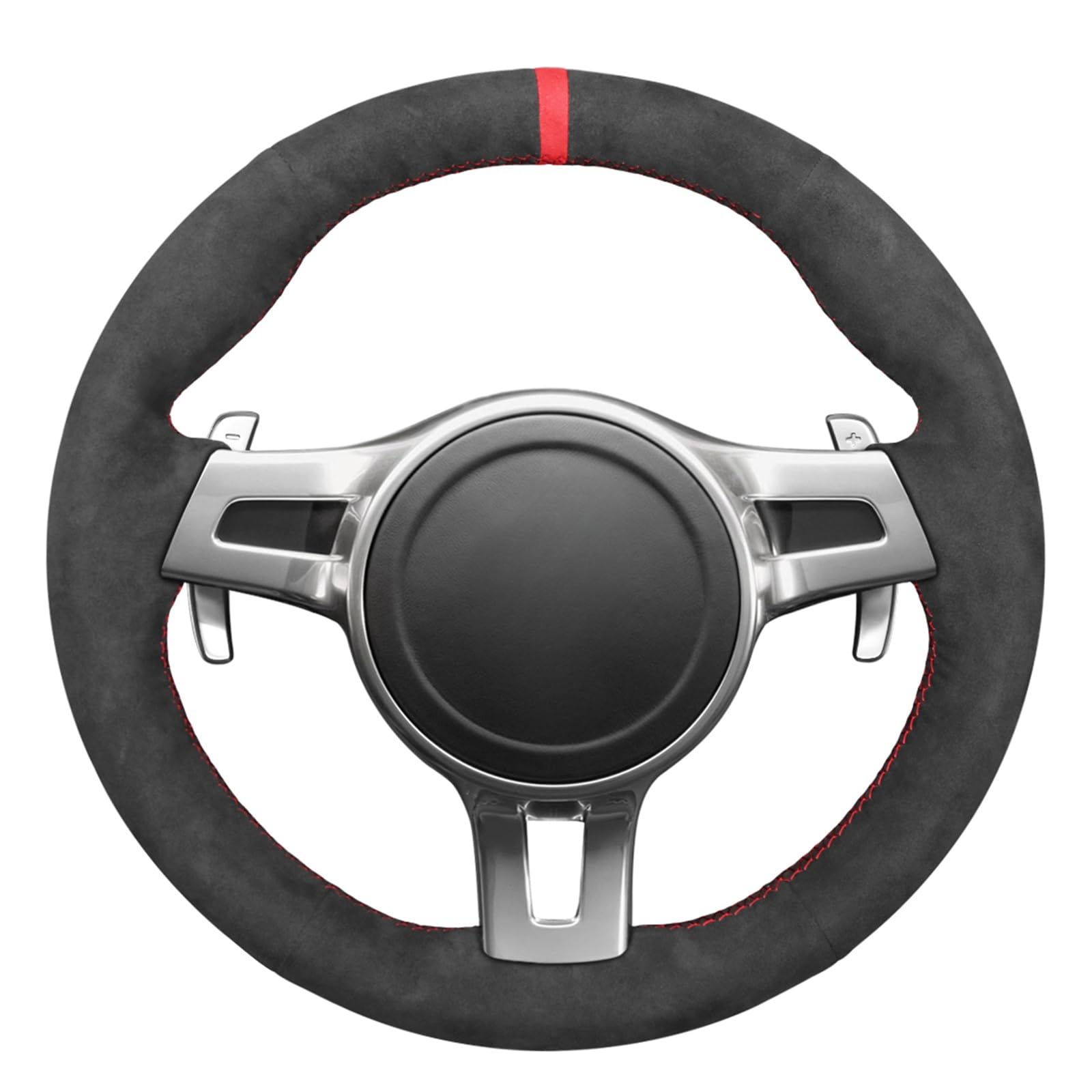 Premium Athsuede Steering Wheel Cover for Porsche 911 (991) / Boxster (981) / Cayman (981) / Cayenne / Panamera 2010-2016 - Luxury Car Accessory for Enhanced Grip & Comfort - Perfect for Daily Commute & Road Trips