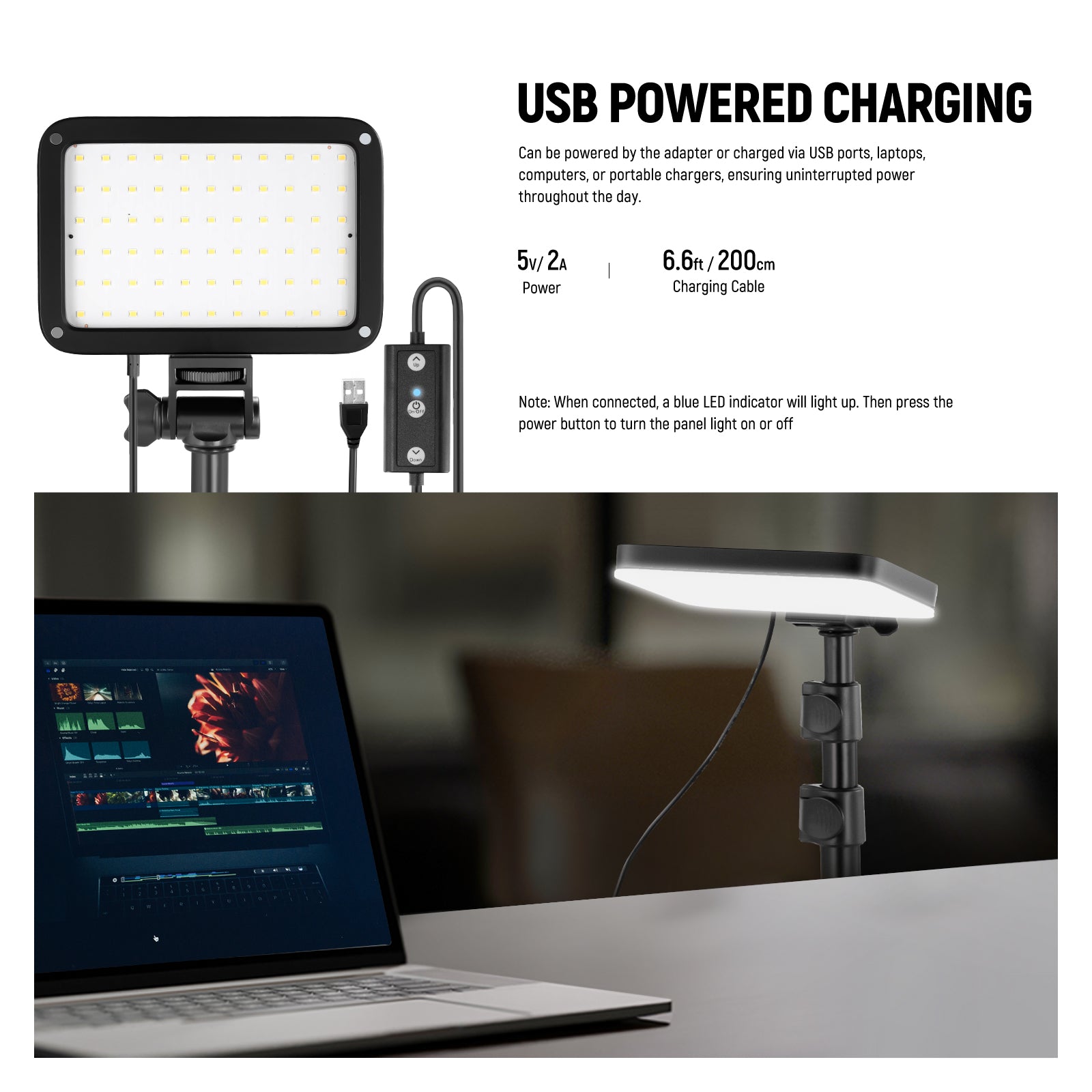 NEEWER BASICS BP66 2 Pack Bi-Color LED Video Light Panel Kit - 3200K-5600K Adjustable, CRI≥95 for YouTube, TikTok, Photography & Studio Lighting