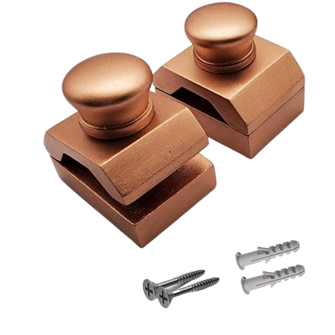 Copper Hinge Back Wooden Quilt Rug Wall Hanger with 2 Clamps & Screws - Tapestry Hanger for Wall Hangings, Quilts & Rugs - Perfect for Home Decor, Bedroom & Living Room Wall Display