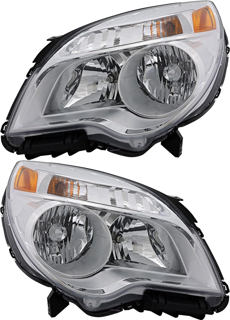 Chevrolet Chevy Equinox Headlights Replacement Set - Halogen Driver & Passenger Side Lamps for 2010-2015 Models | Perfect for Night Driving & Auto Upgrades