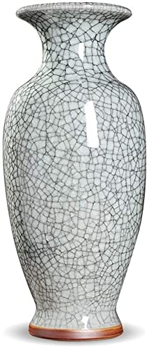 Premium Crack Glaze Ceramic Vase - Handcrafted Jingdezhen Porcelain Flower Vase for Home Decor, Bouquet Arrangement & Dried Flowers | Elegant Living Room Centerpiece, Wedding Decor & Gift Idea