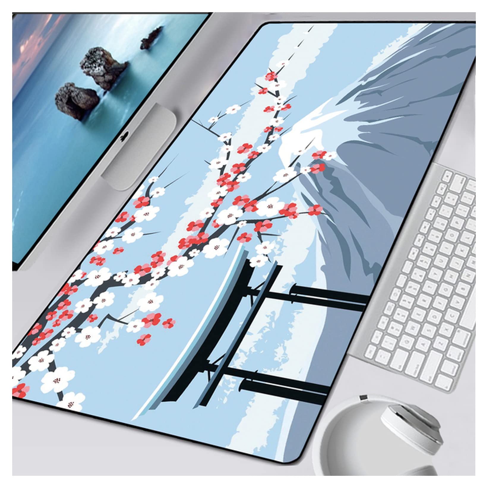 Premium Large Gaming Mouse Pad - 800x300x2mm Non-Slip Rubber Base, Waterproof Surface, Stitched Edges for PC/Computer - Perfect for Office Work, Gaming, and Graphic Design (Color: GH-039)